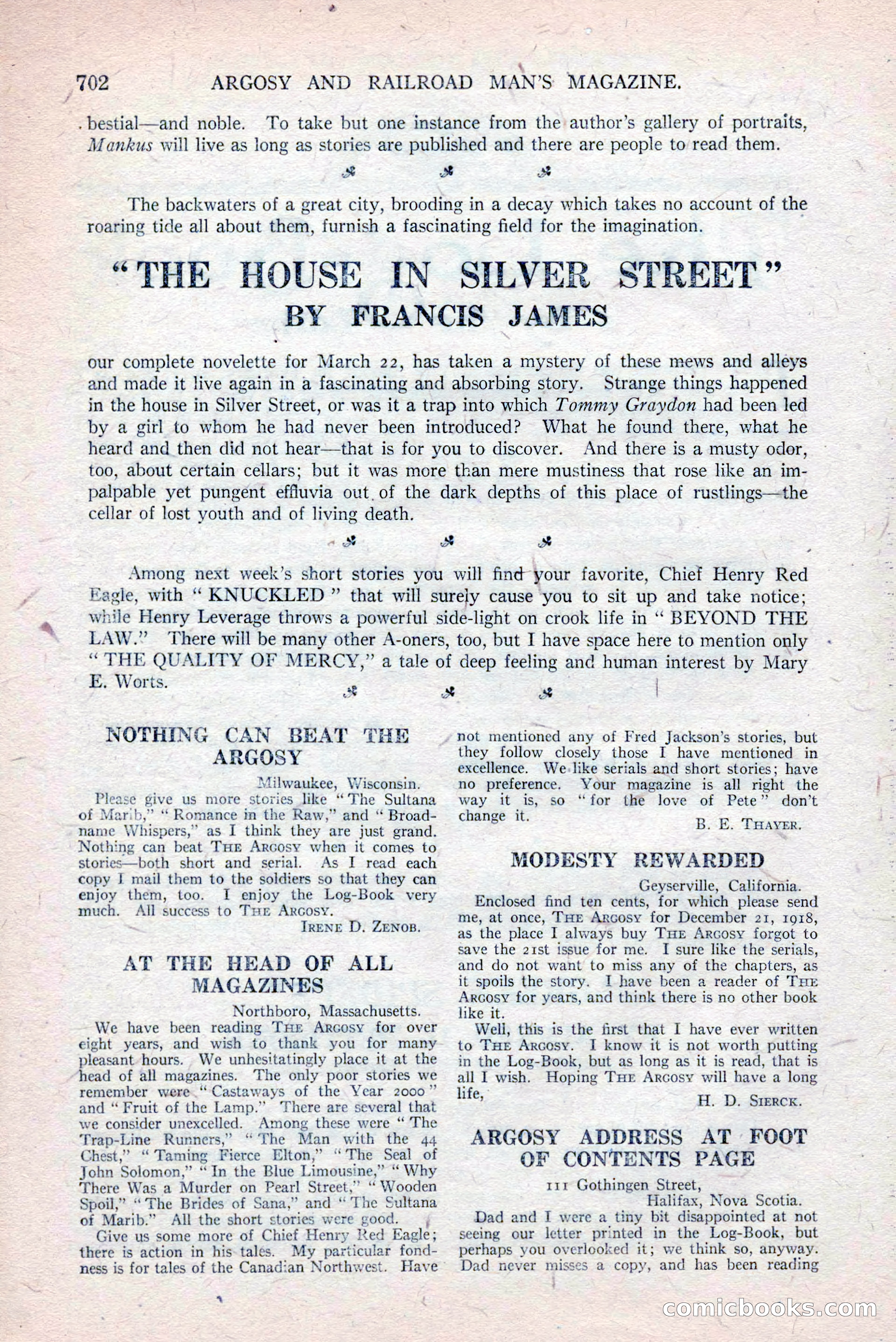 Argosy and Railroad Man's Magazine, March 15, 1919 — page 184 of 196