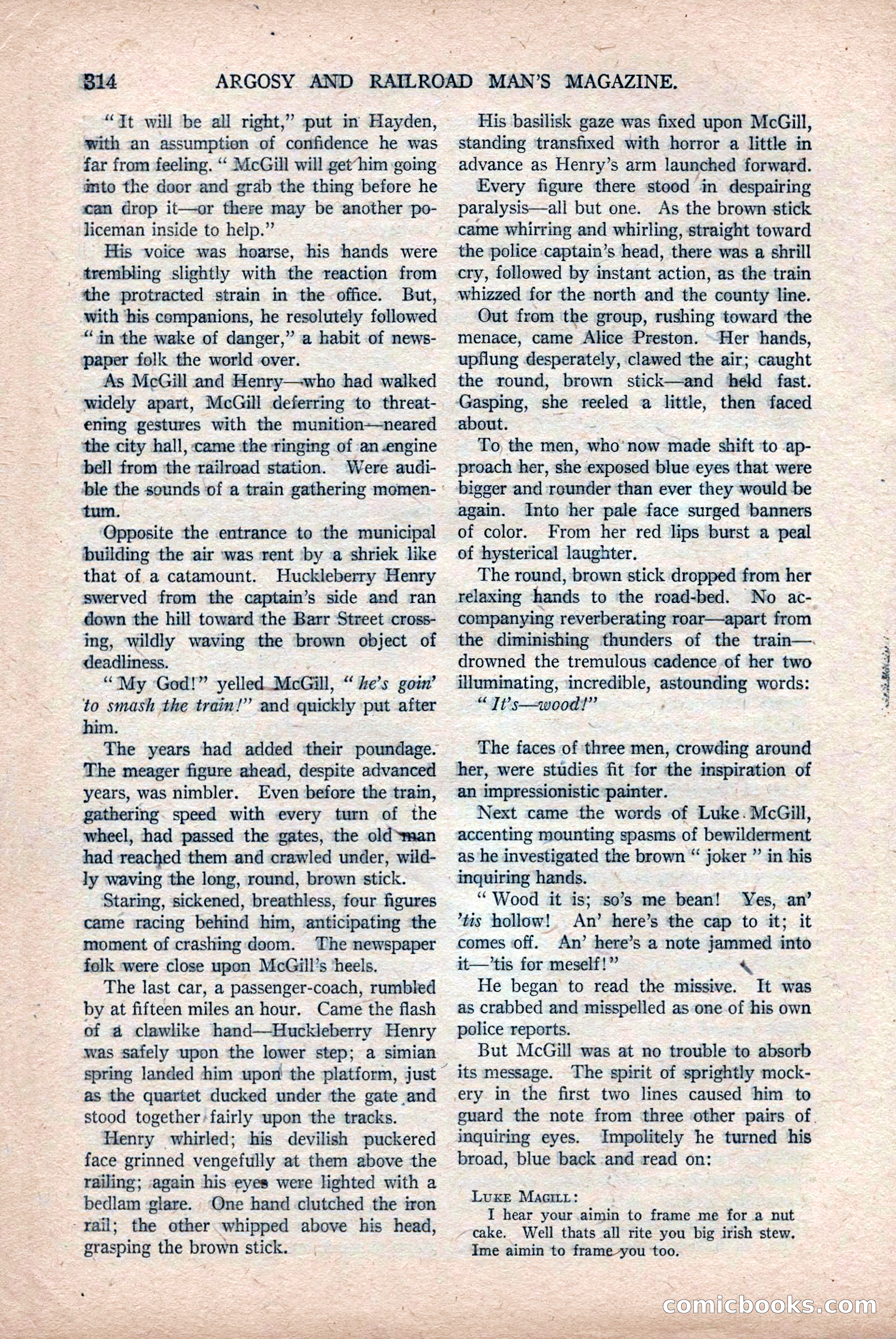 Argosy and Railroad Man's Magazine, Vol. 108 No. 2 — page 148 of 188