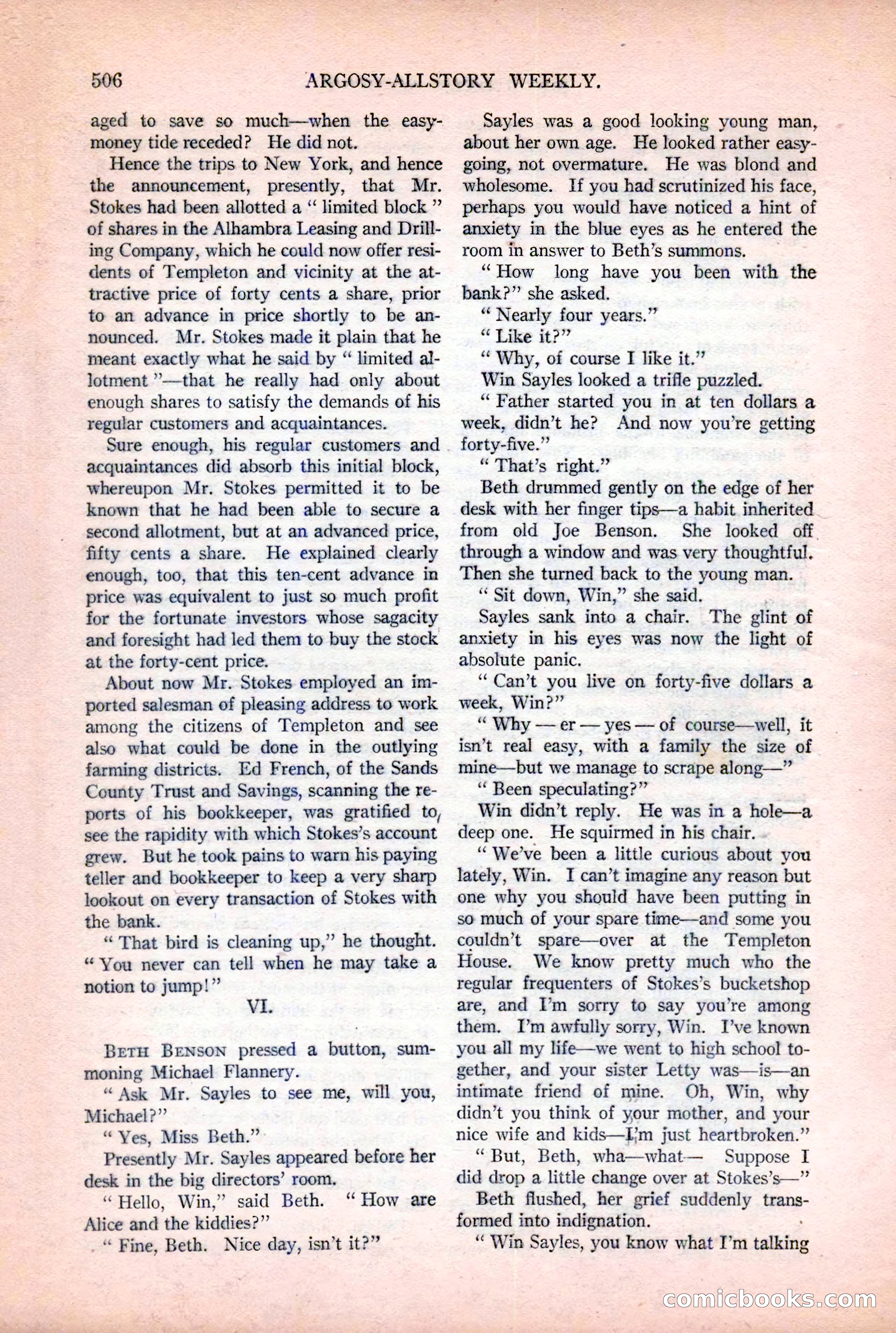 Argosy All-Story Weekly, December 2, 1922 — page 36 of 176