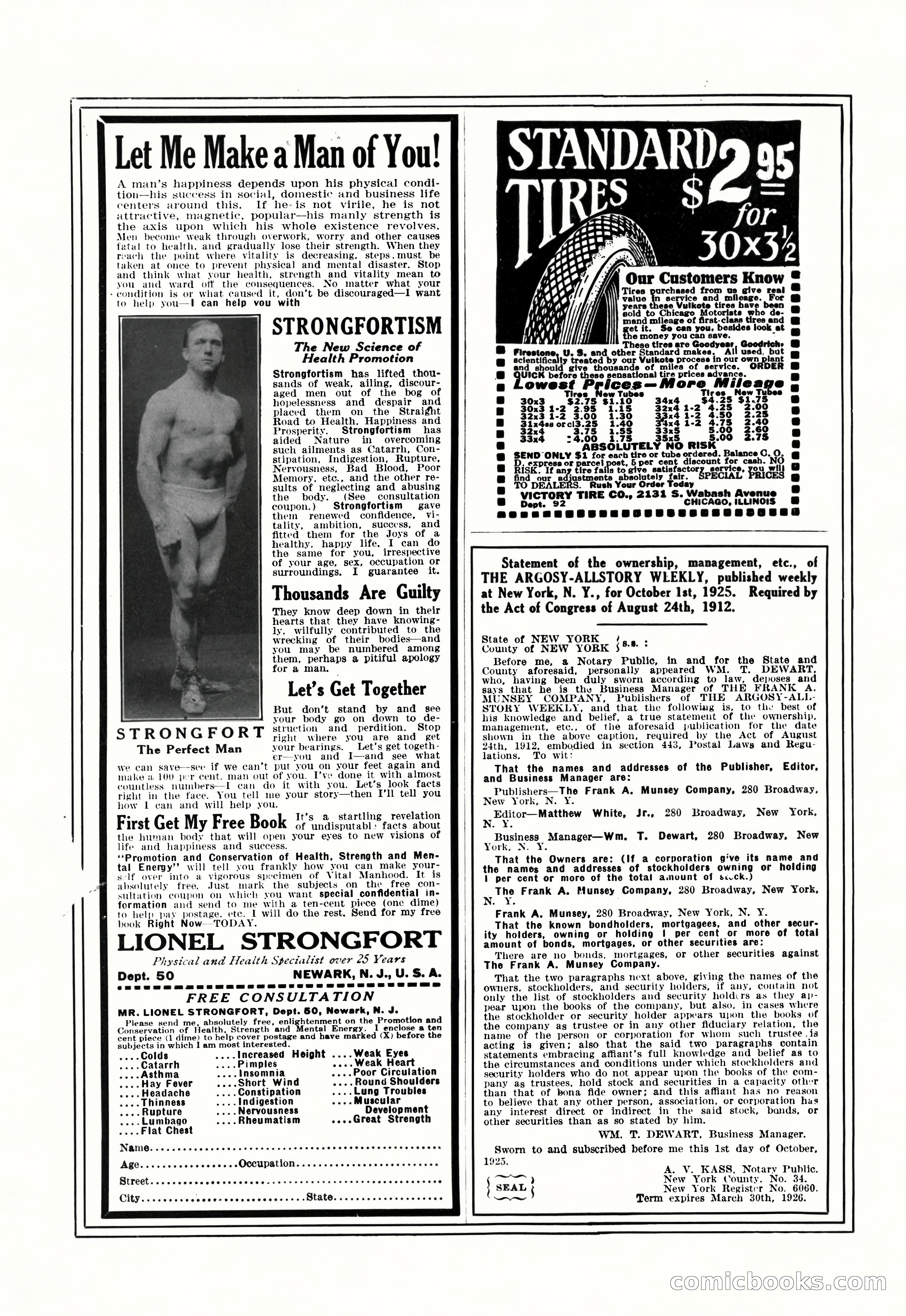 Argosy All-Story Weekly, October 31, 1925 — page 2 of 166