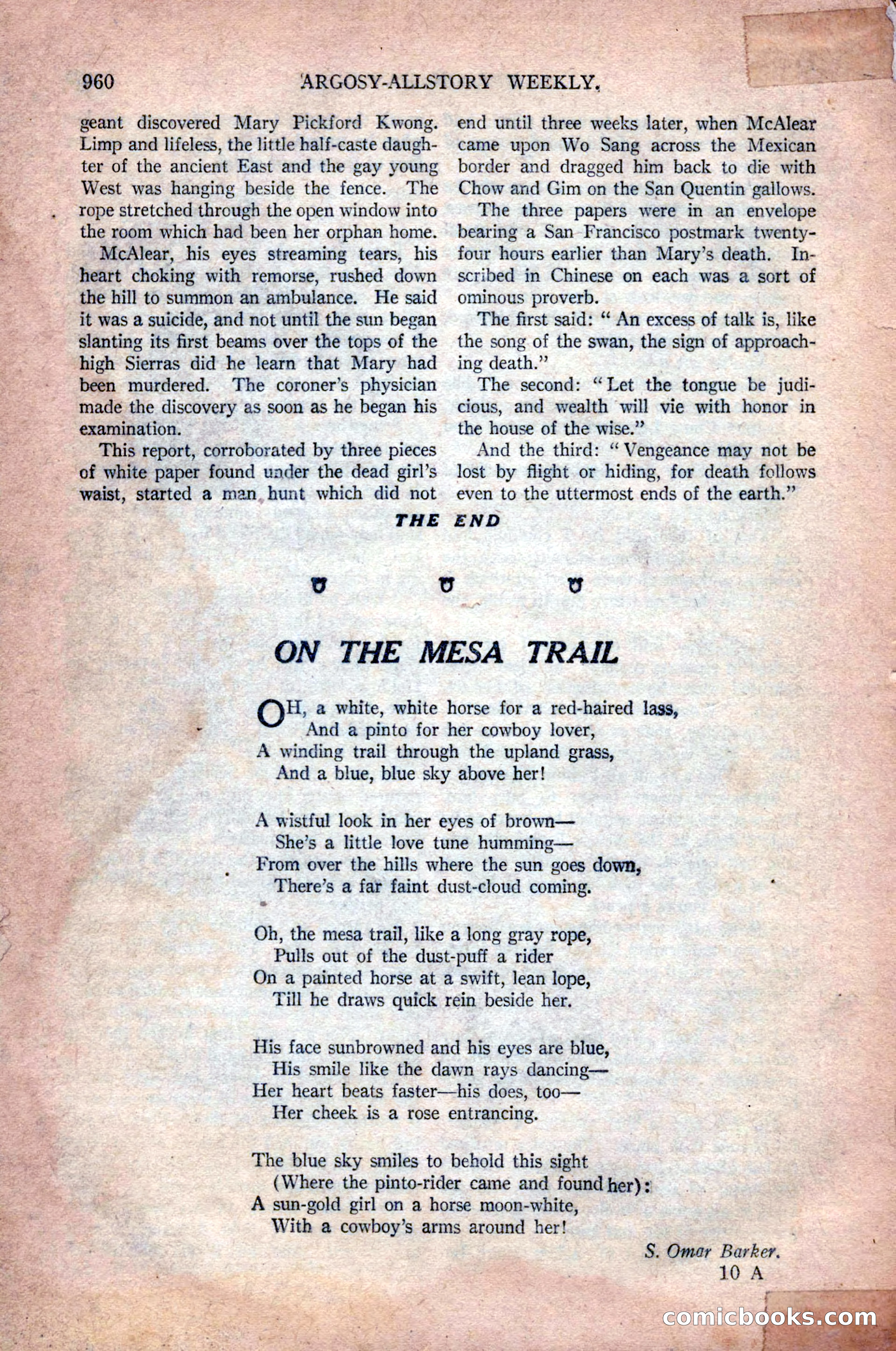 Argosy All-Story Weekly, October 31, 1925 — page 164 of 166