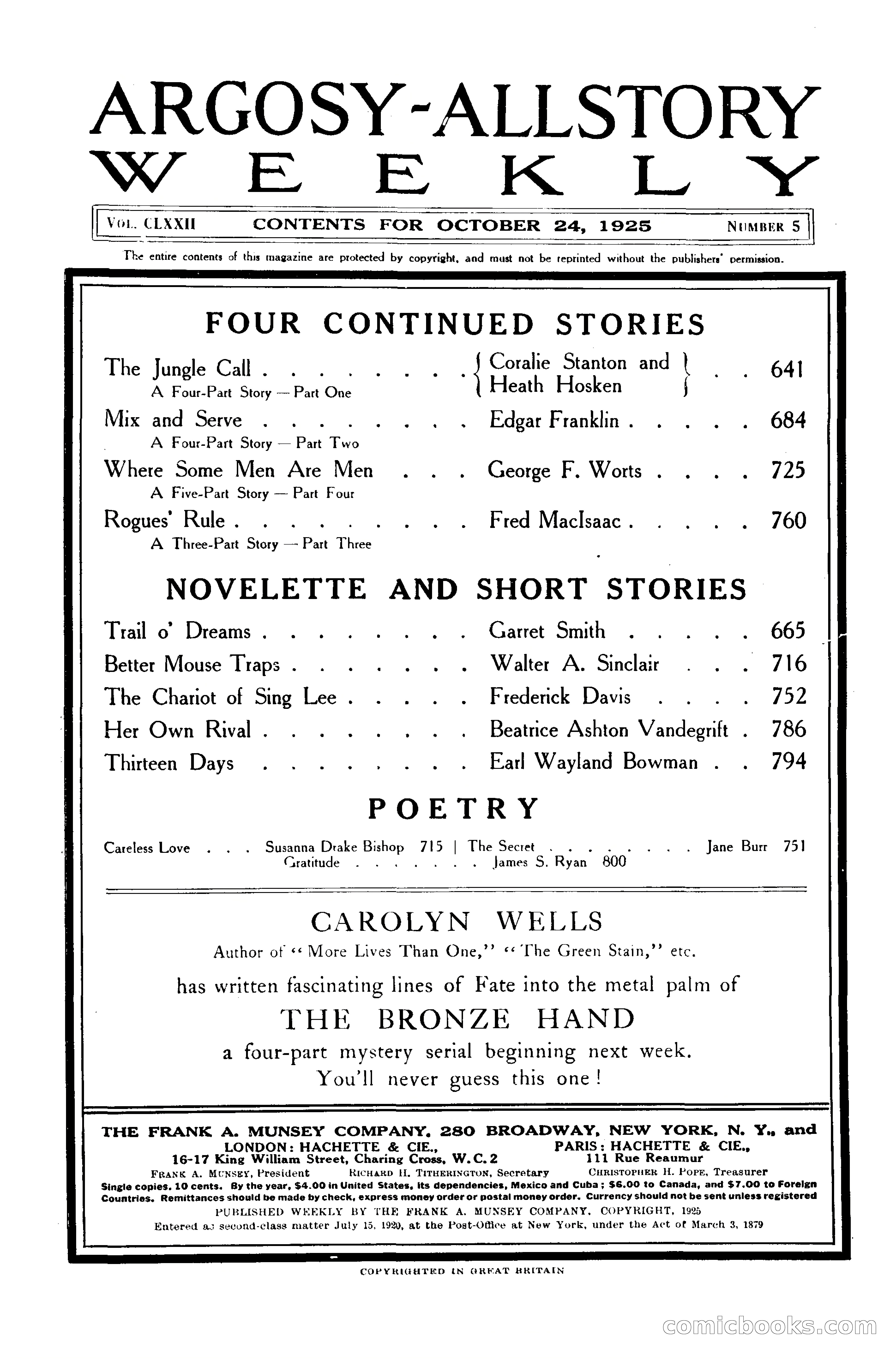 Argosy All-Story Weekly — page 2 of 170