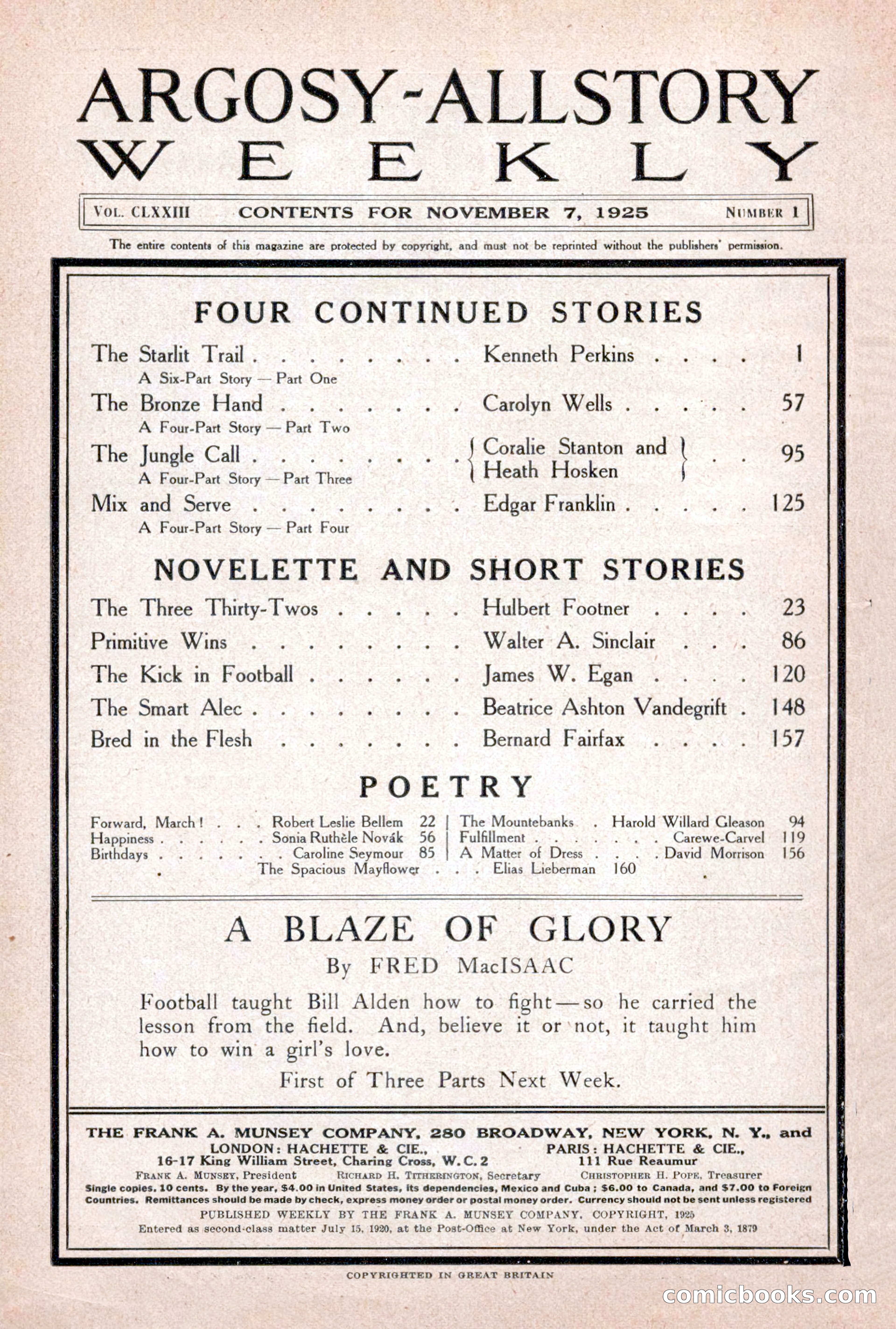 Argosy All-Story Weekly, November 7, 1925 — page 4 of 184