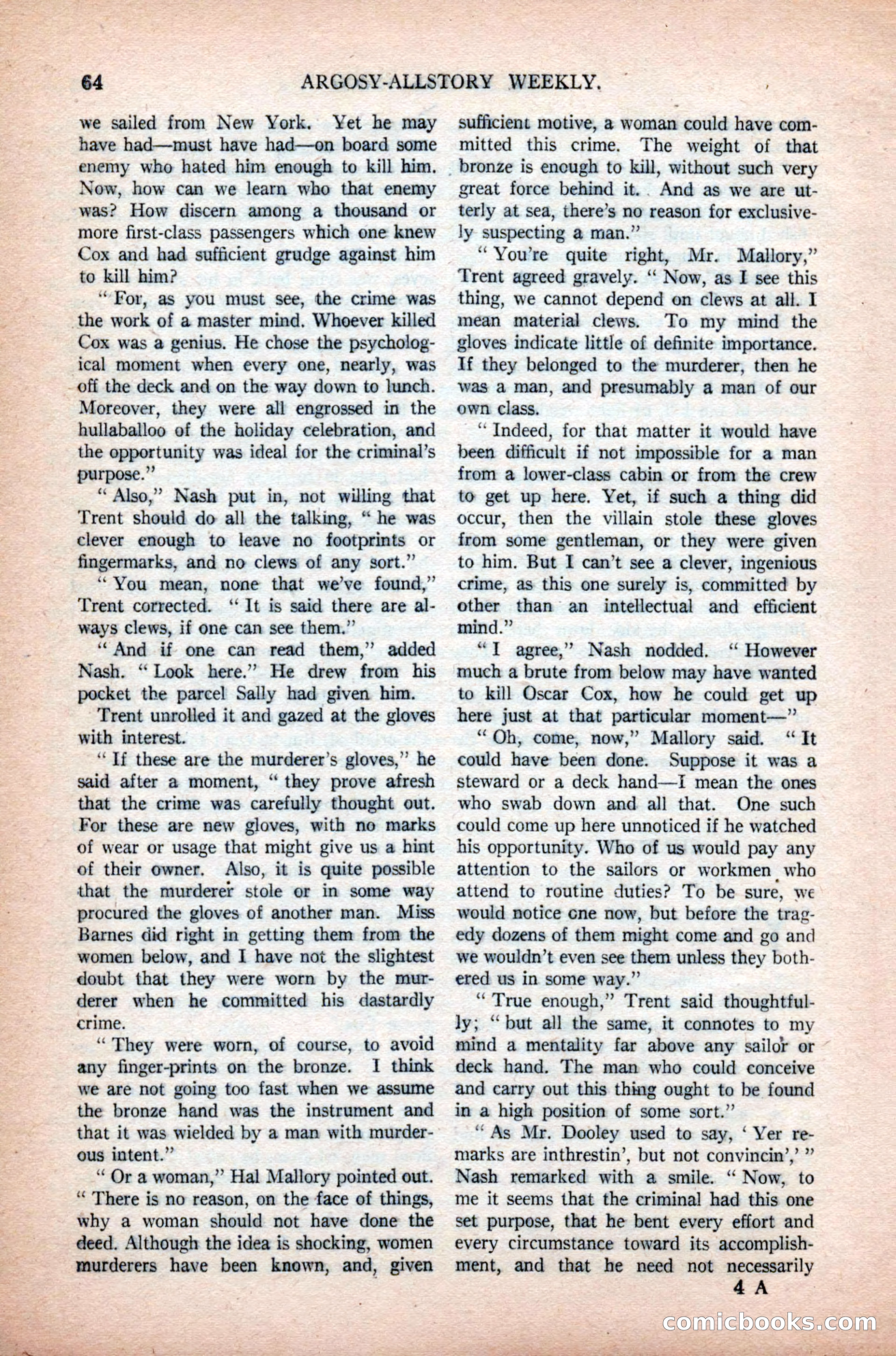 Argosy All-Story Weekly, November 7, 1925 — page 74 of 184