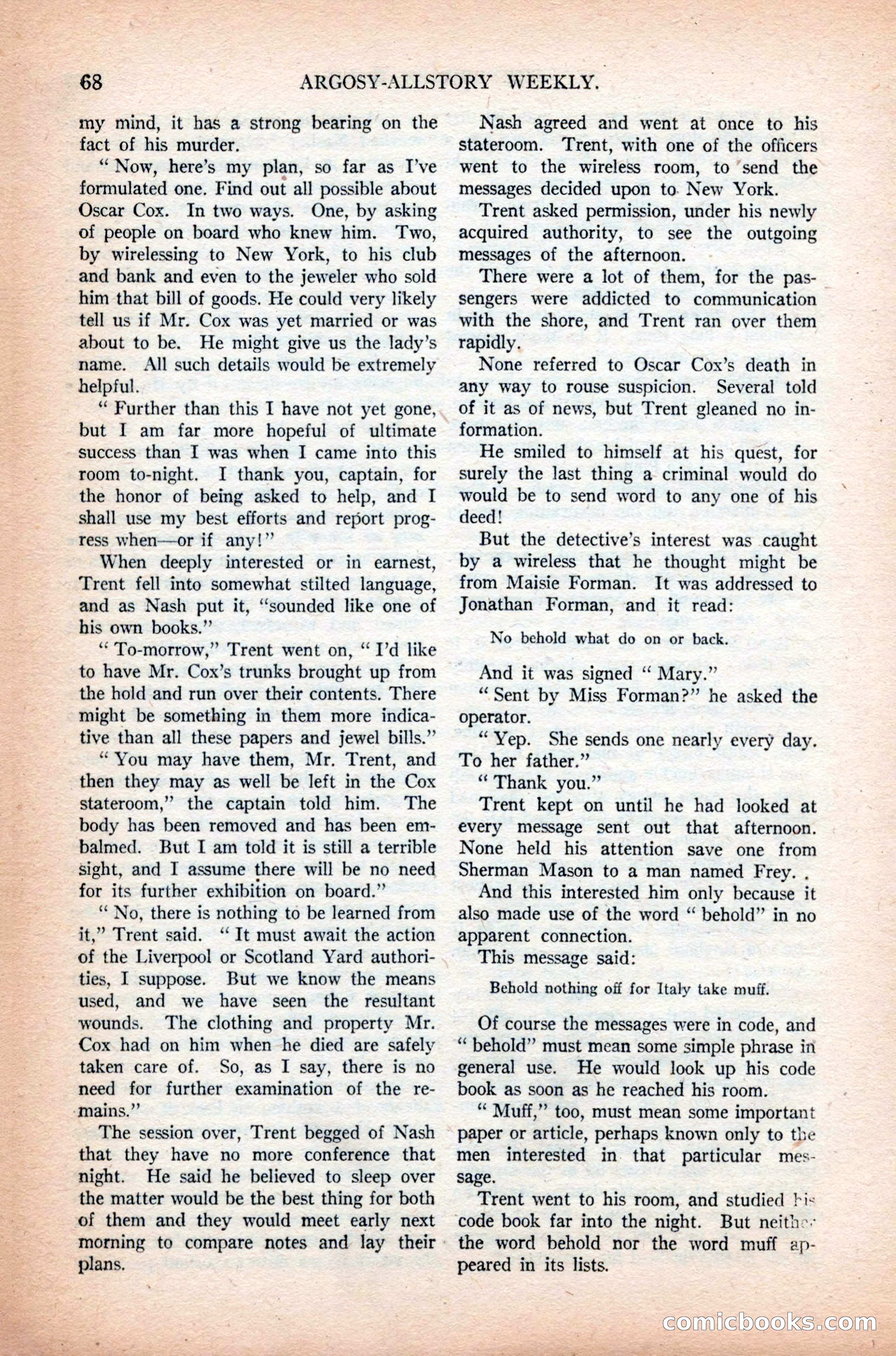Argosy All-Story Weekly, November 7, 1925 — page 78 of 184