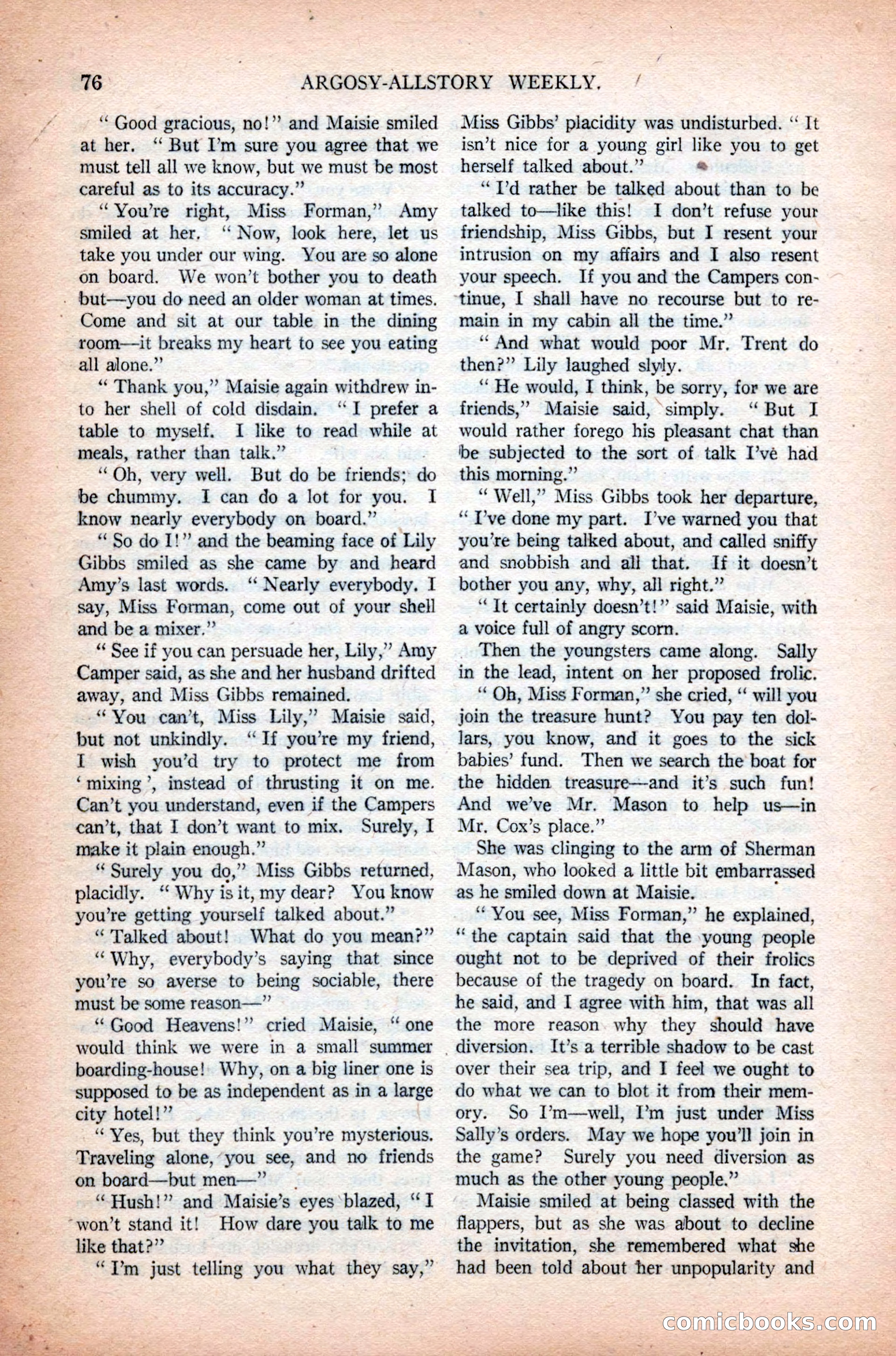 Argosy All-Story Weekly, November 7, 1925 — page 86 of 184
