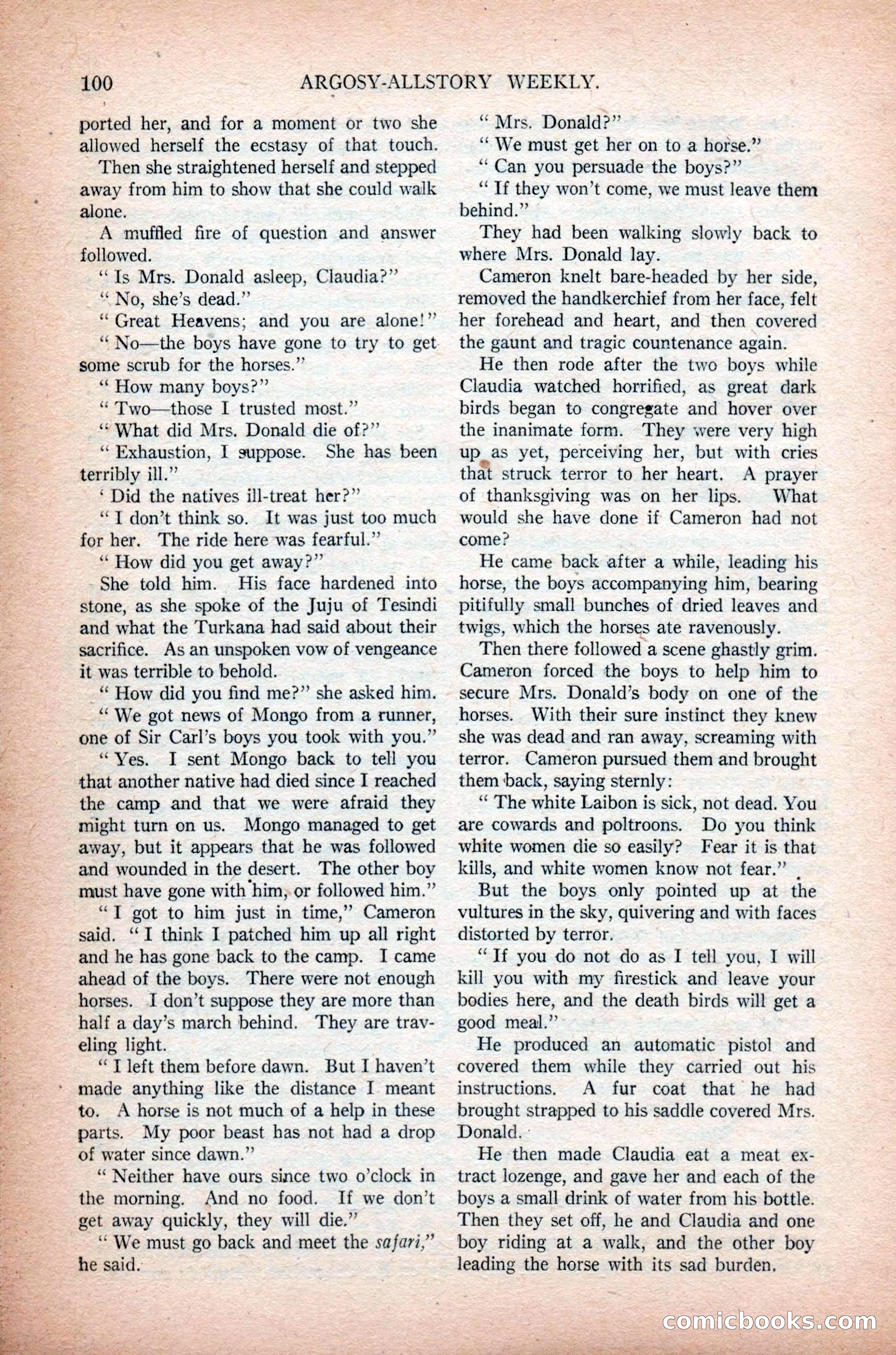 Argosy All-Story Weekly, November 7, 1925 — page 110 of 184