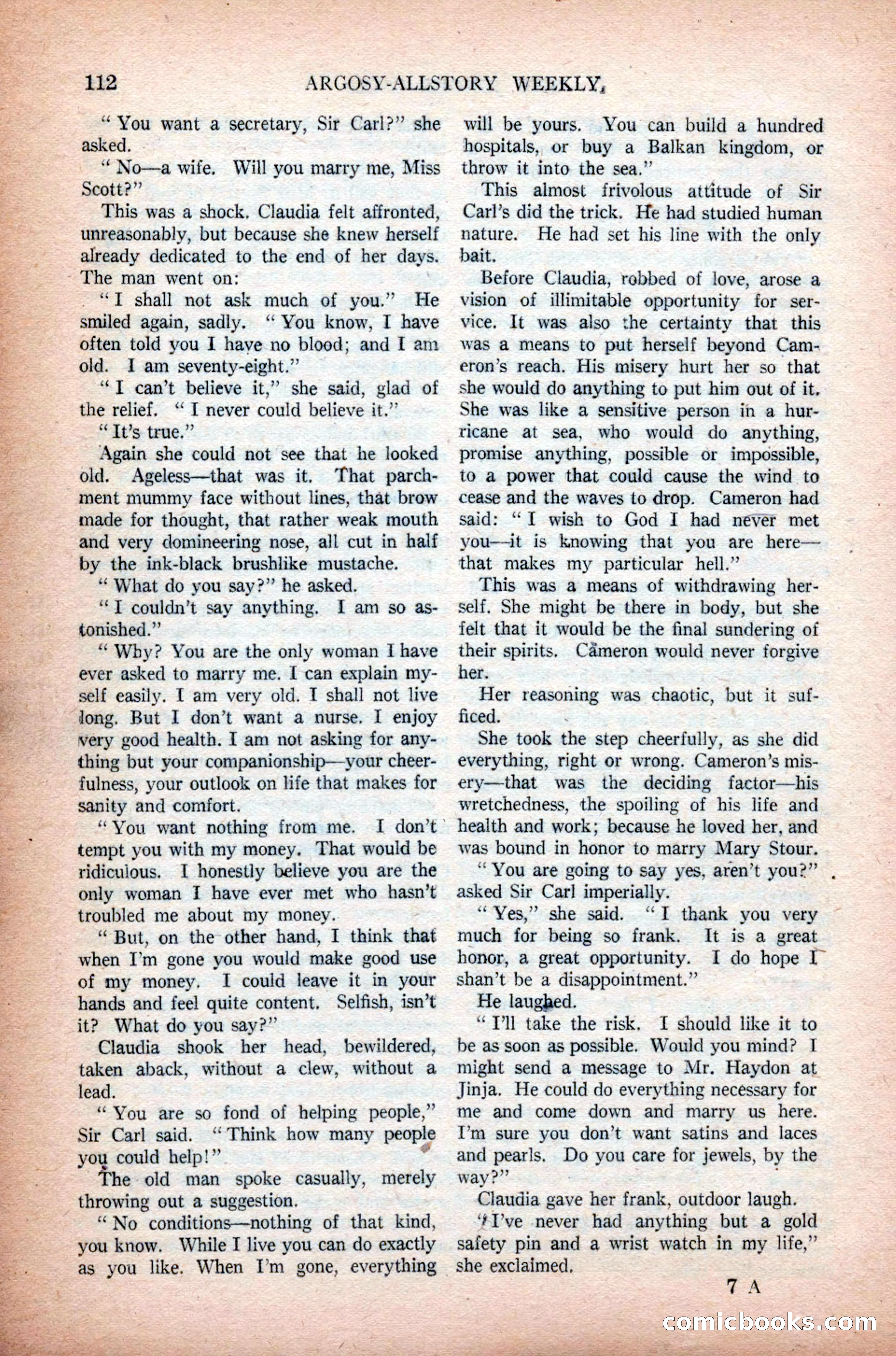 Argosy All-Story Weekly, November 7, 1925 — page 122 of 184