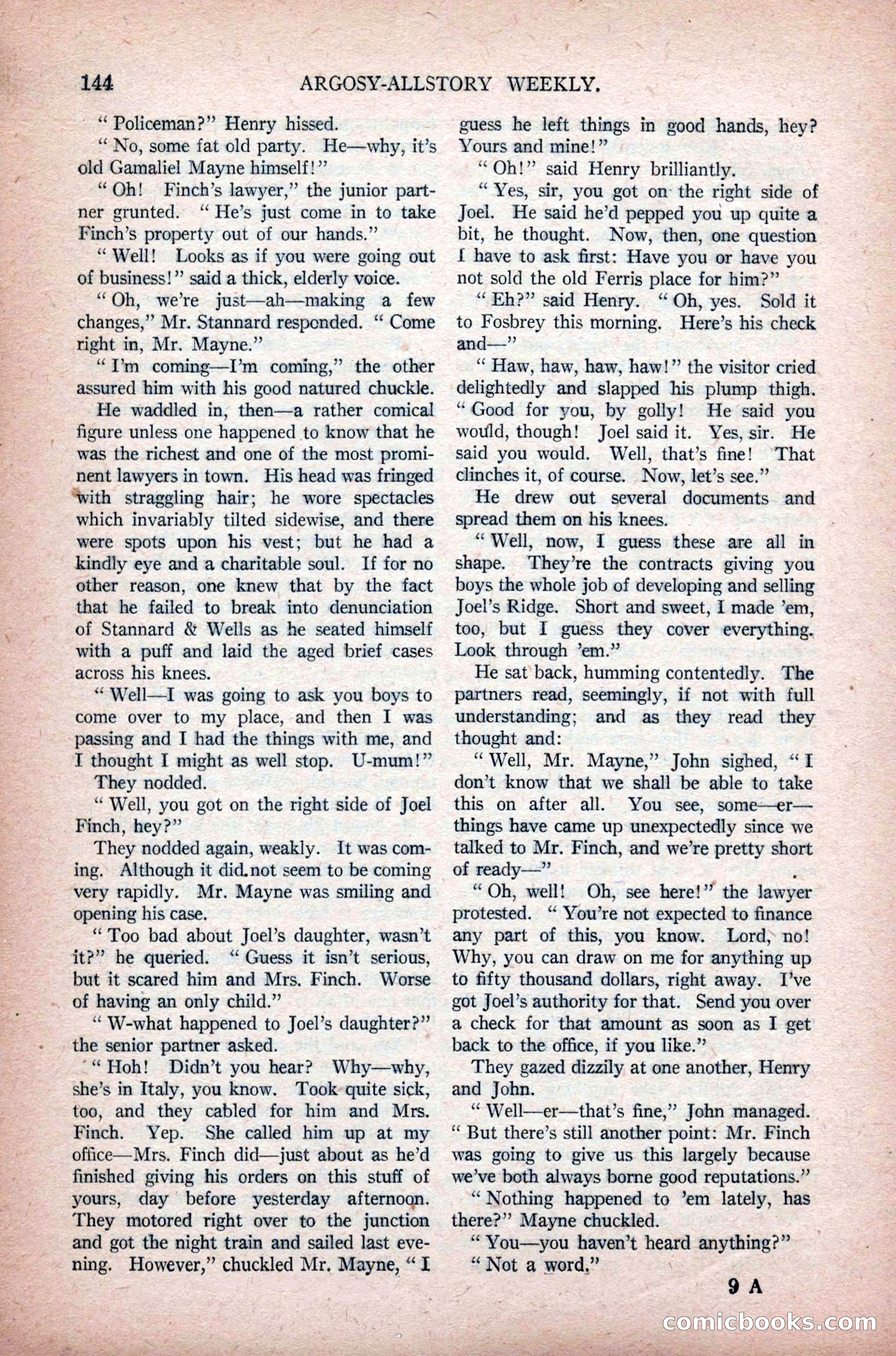 Argosy All-Story Weekly, November 7, 1925 — page 154 of 184
