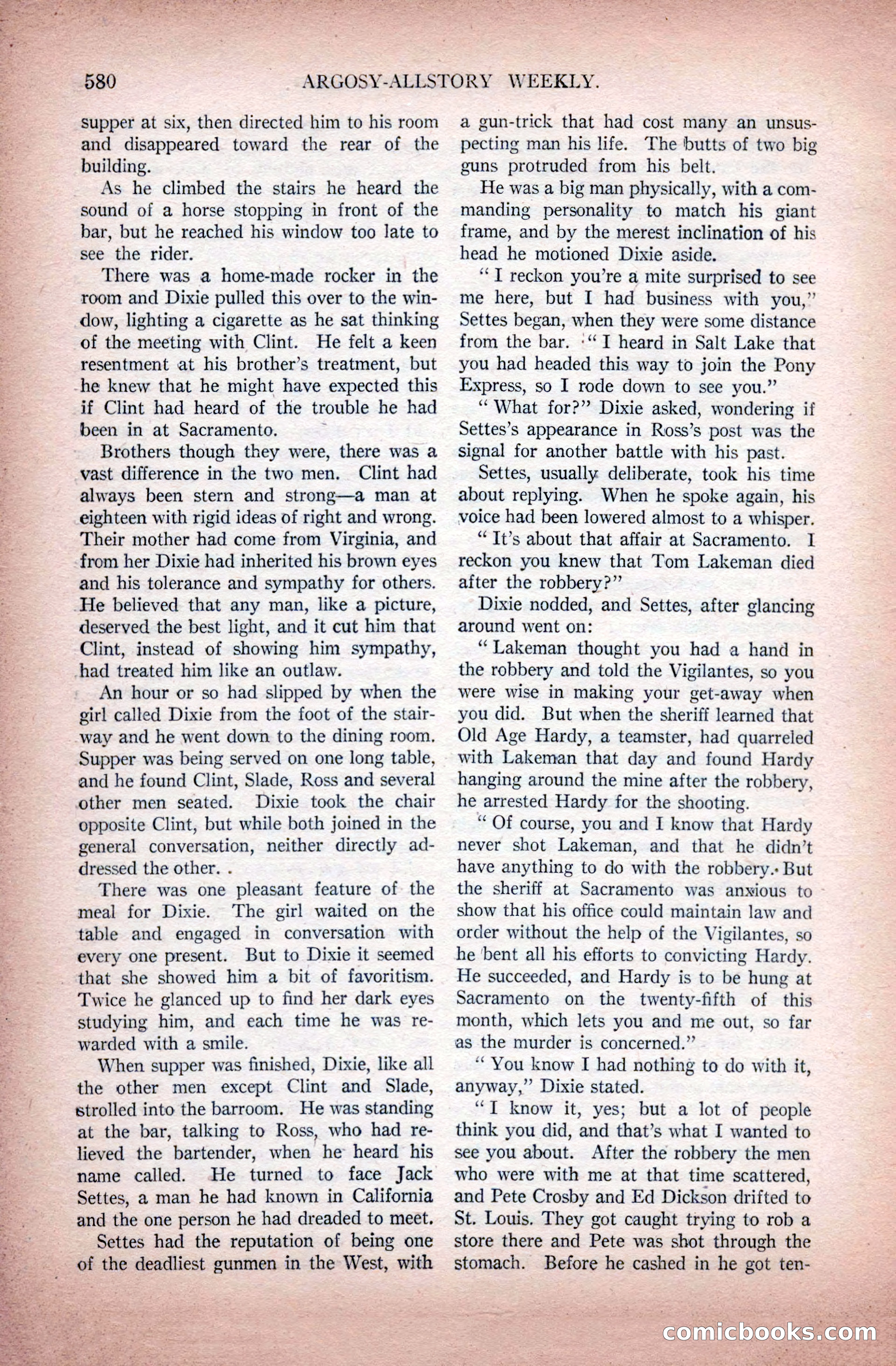 Argosy All-Story Weekly, November 28, 1925 — page 110 of 172