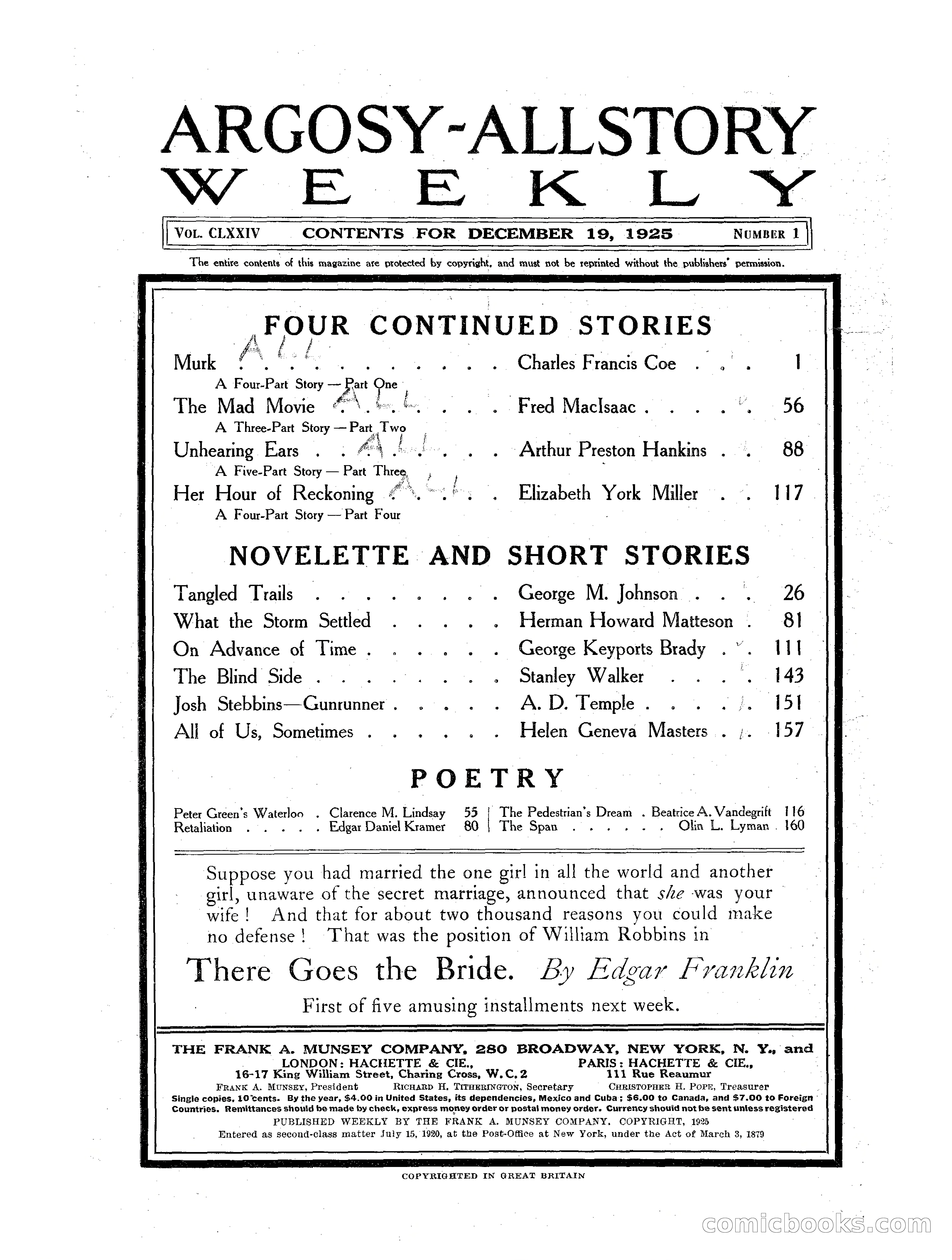 Argosy All-Story Weekly — page 2 of 164