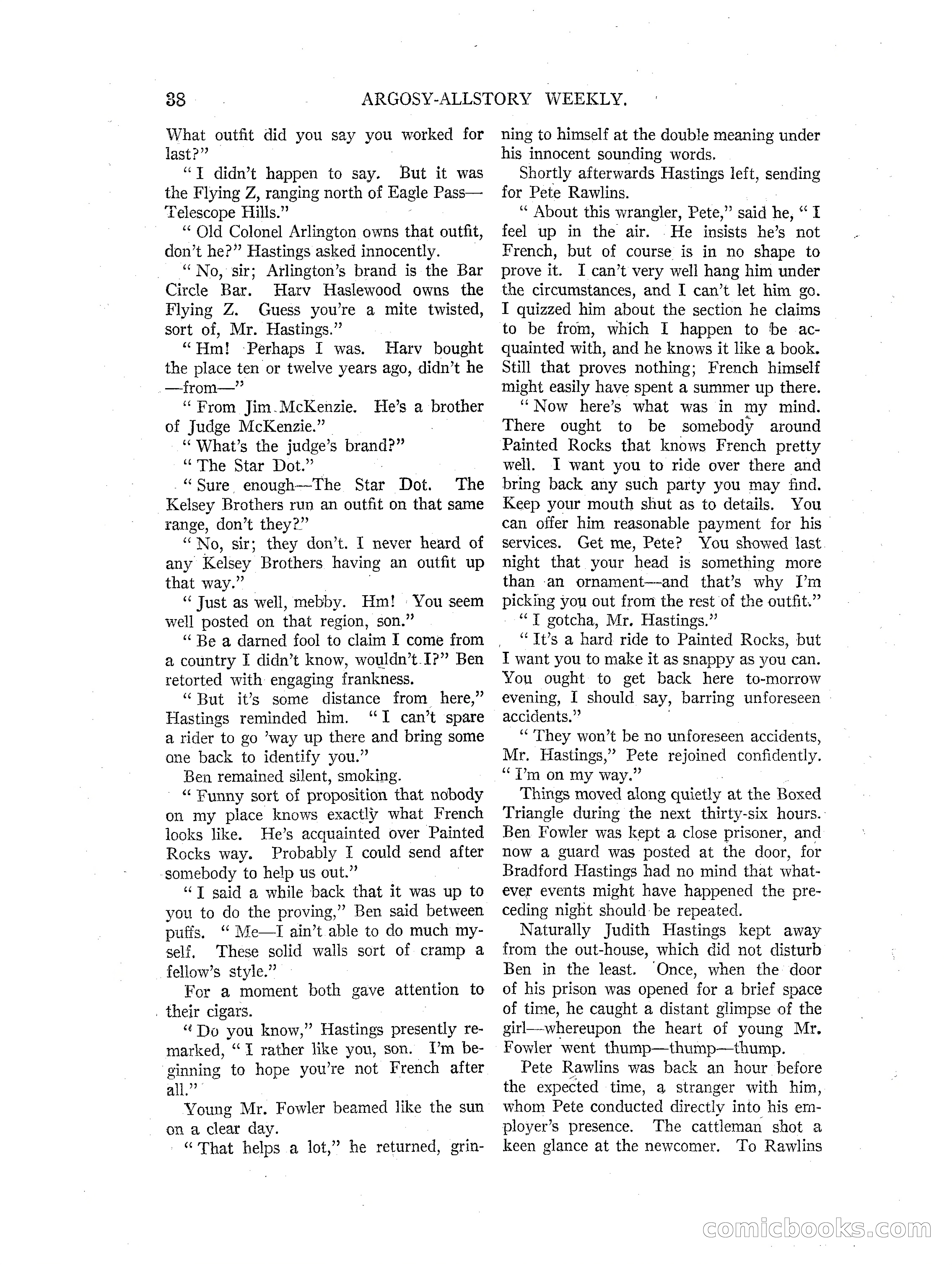 Argosy All-Story Weekly — page 40 of 164