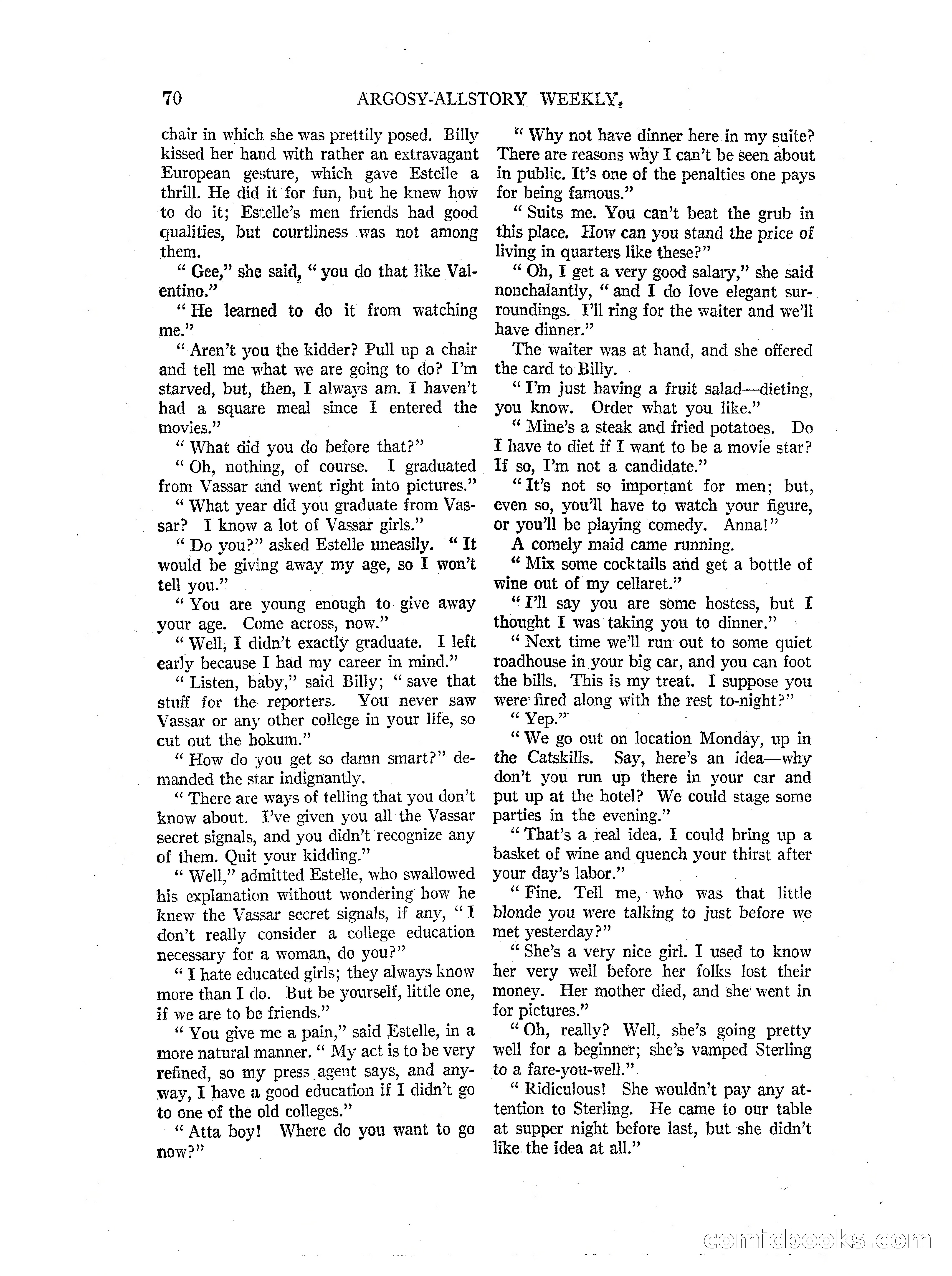 Argosy All-Story Weekly — page 72 of 164