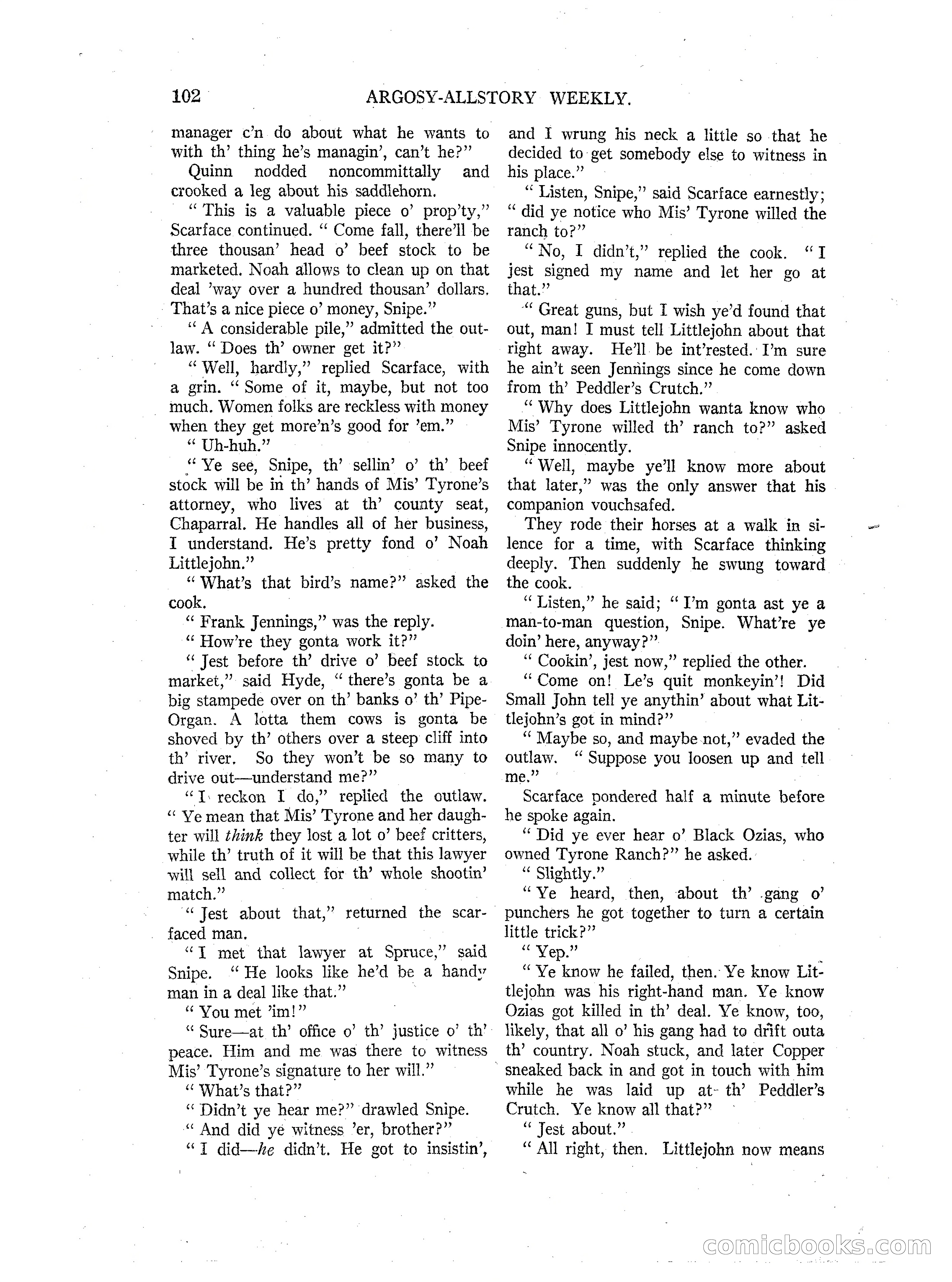 Argosy All-Story Weekly — page 104 of 164