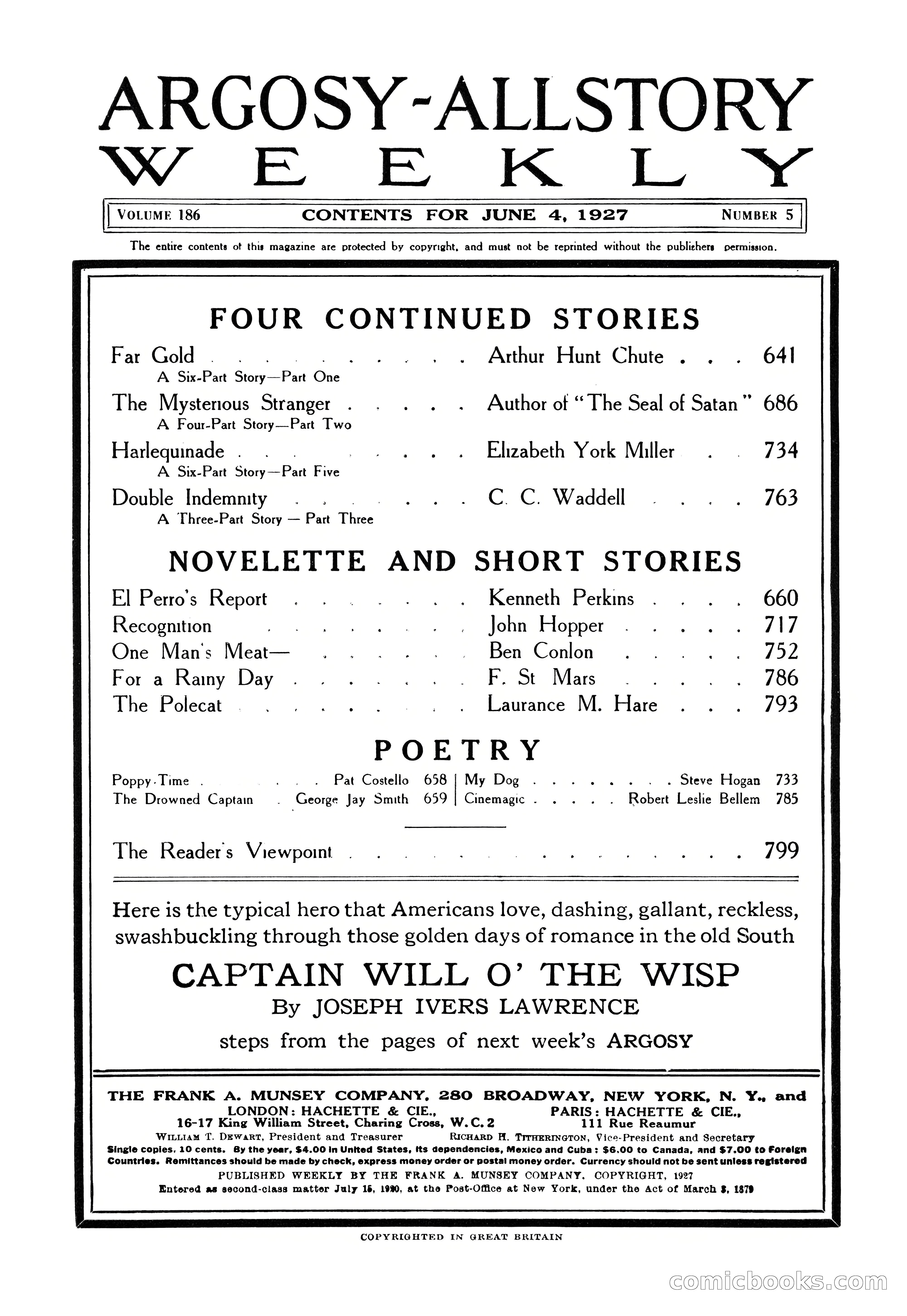 Argosy All-Story Weekly, June 4, 1927 — page 4 of 176