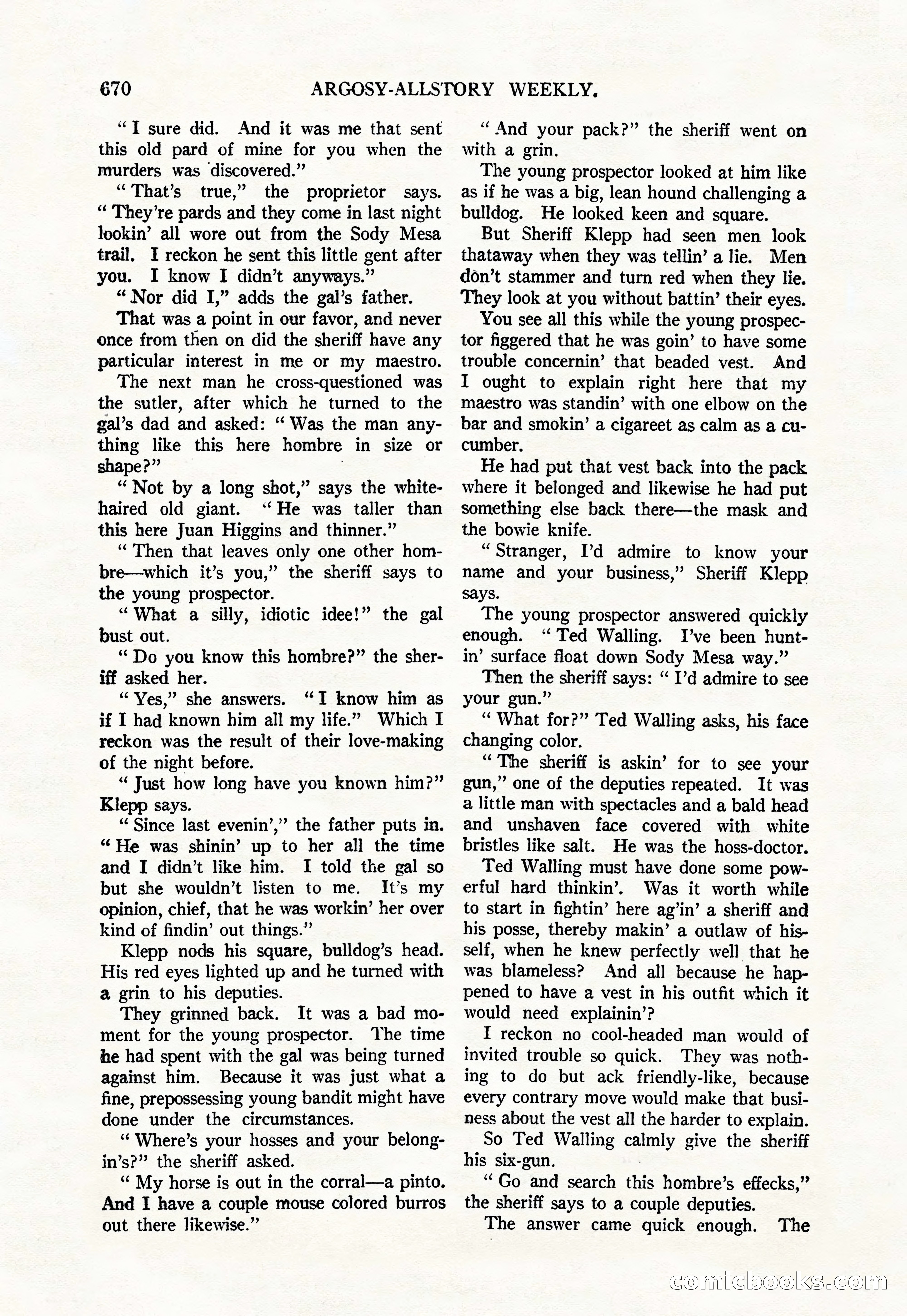 Argosy All-Story Weekly, June 4, 1927 — page 40 of 176