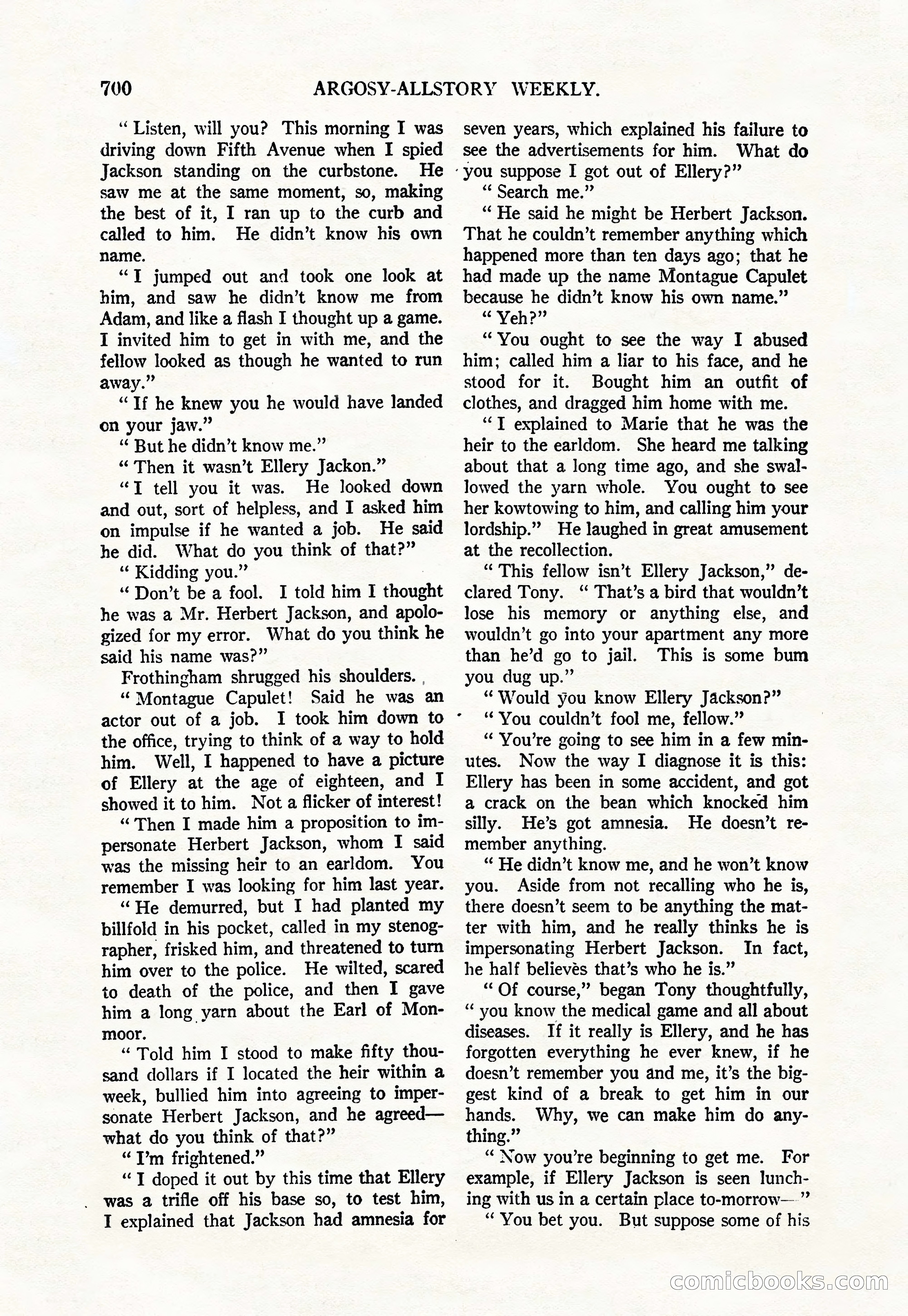 Argosy All-Story Weekly, June 4, 1927 — page 70 of 176