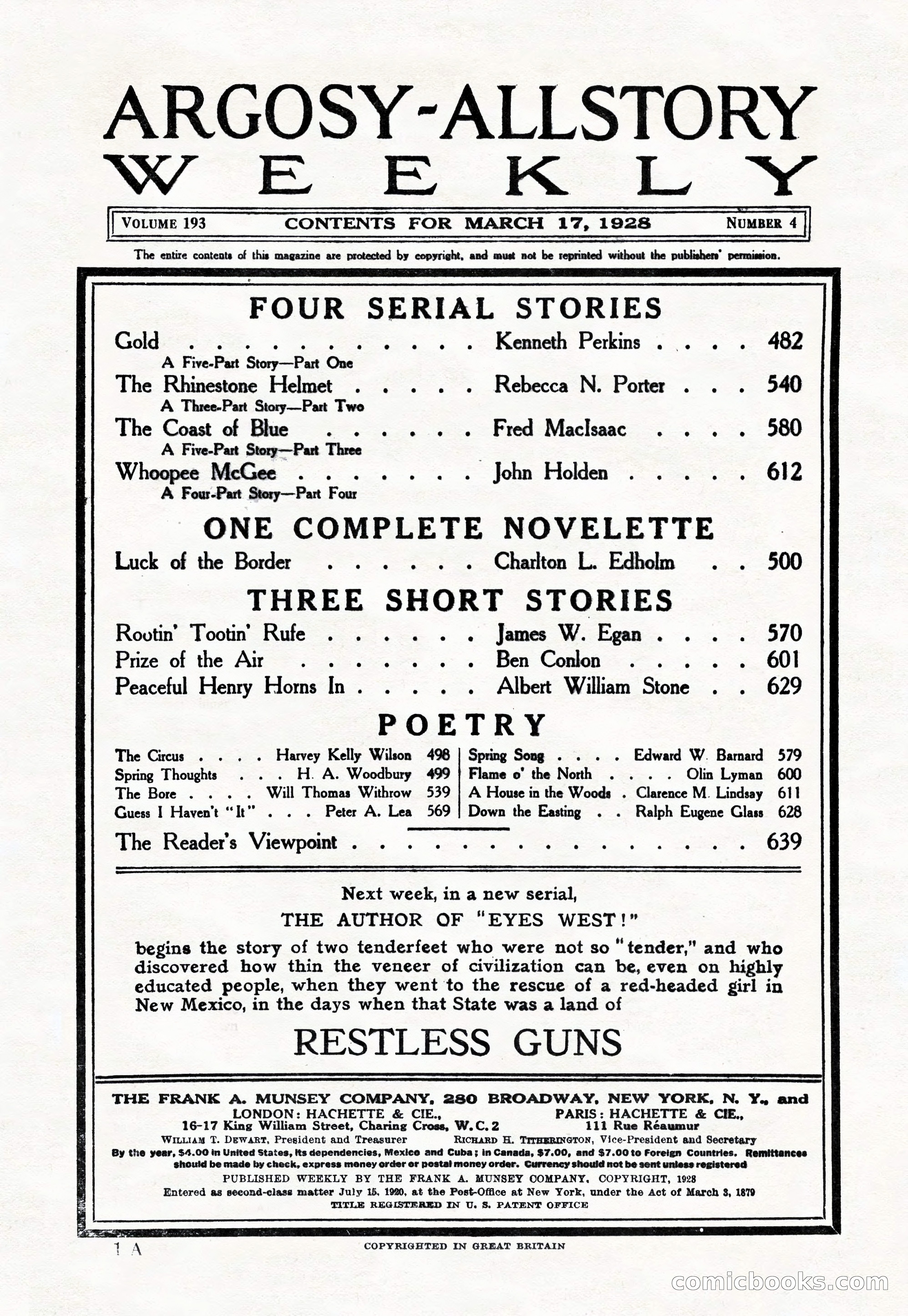 Argosy All-Story Weekly, March 17, 1928 — page 3 of 164