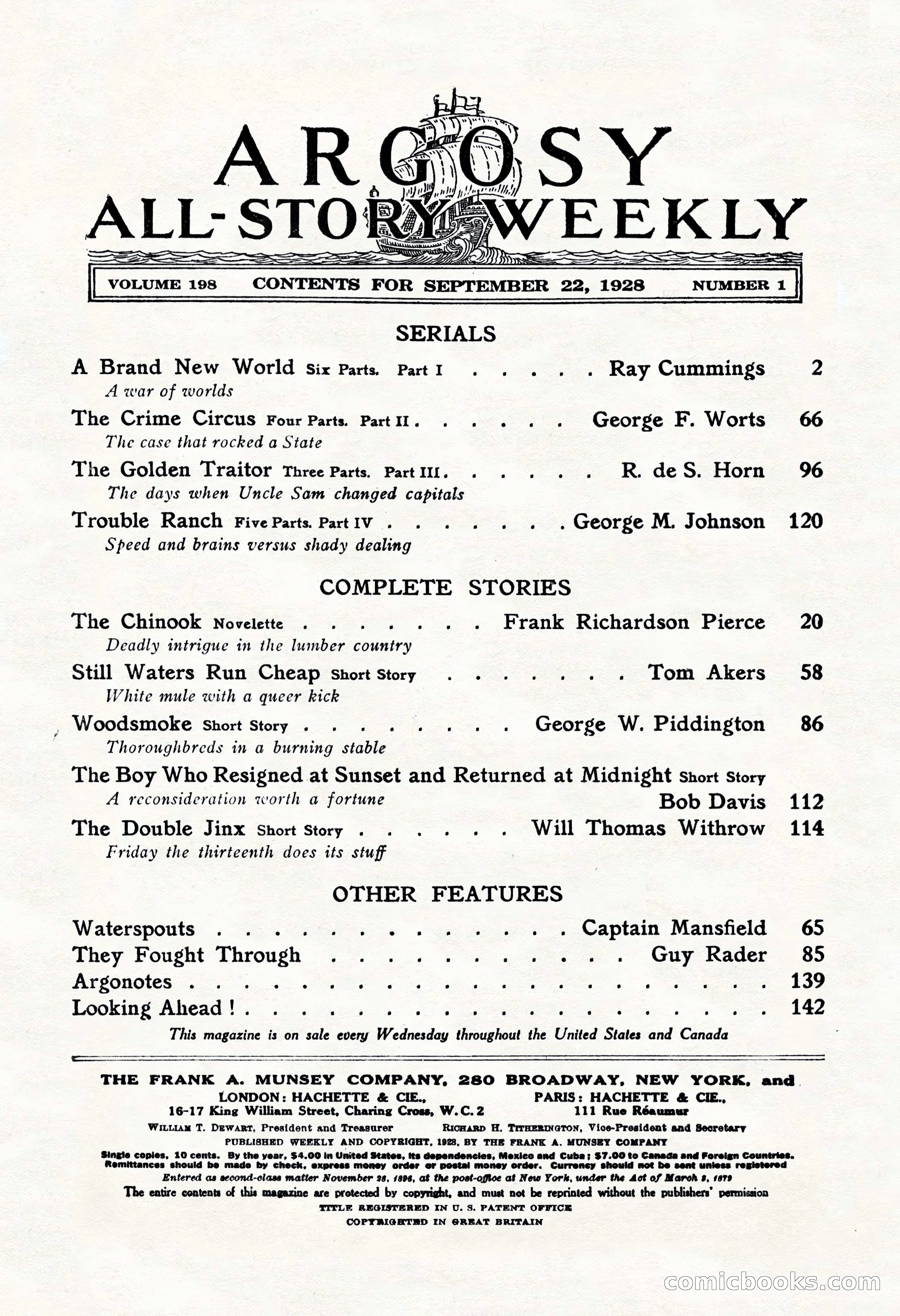 Argosy All-Story Weekly, September 22, 1928 — page 4 of 148