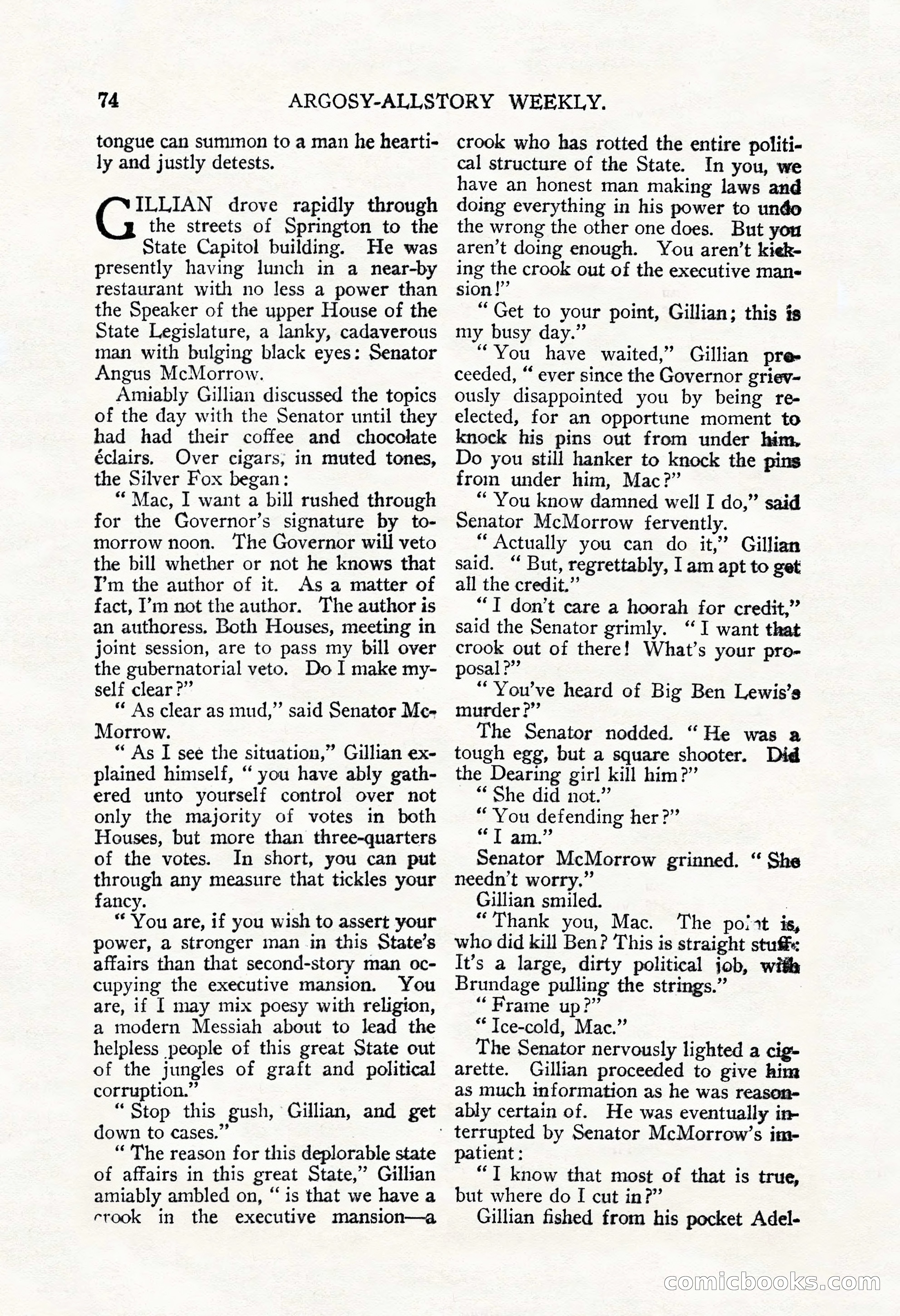 Argosy All-Story Weekly, September 22, 1928 — page 78 of 148