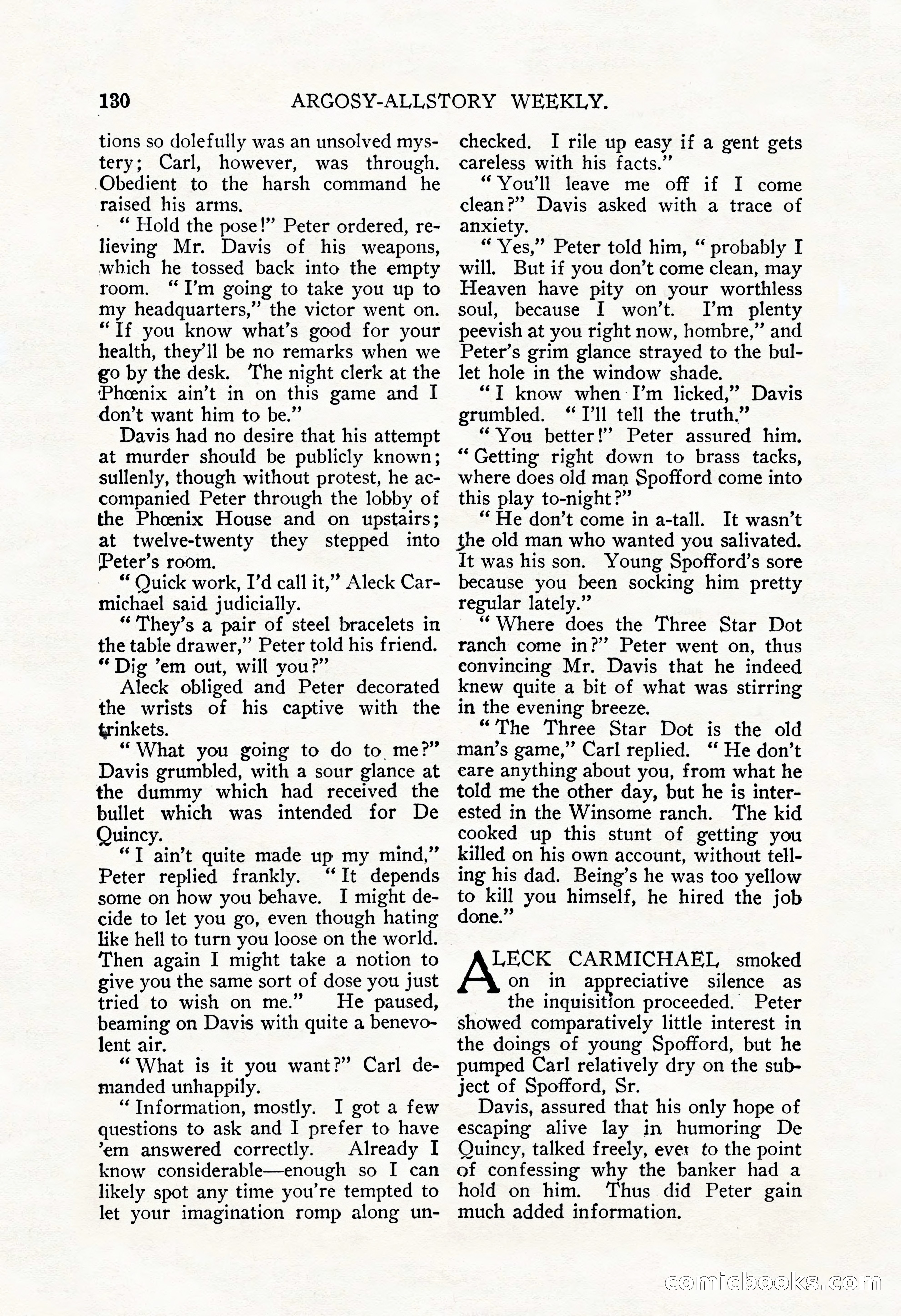 Argosy All-Story Weekly, September 22, 1928 — page 134 of 148