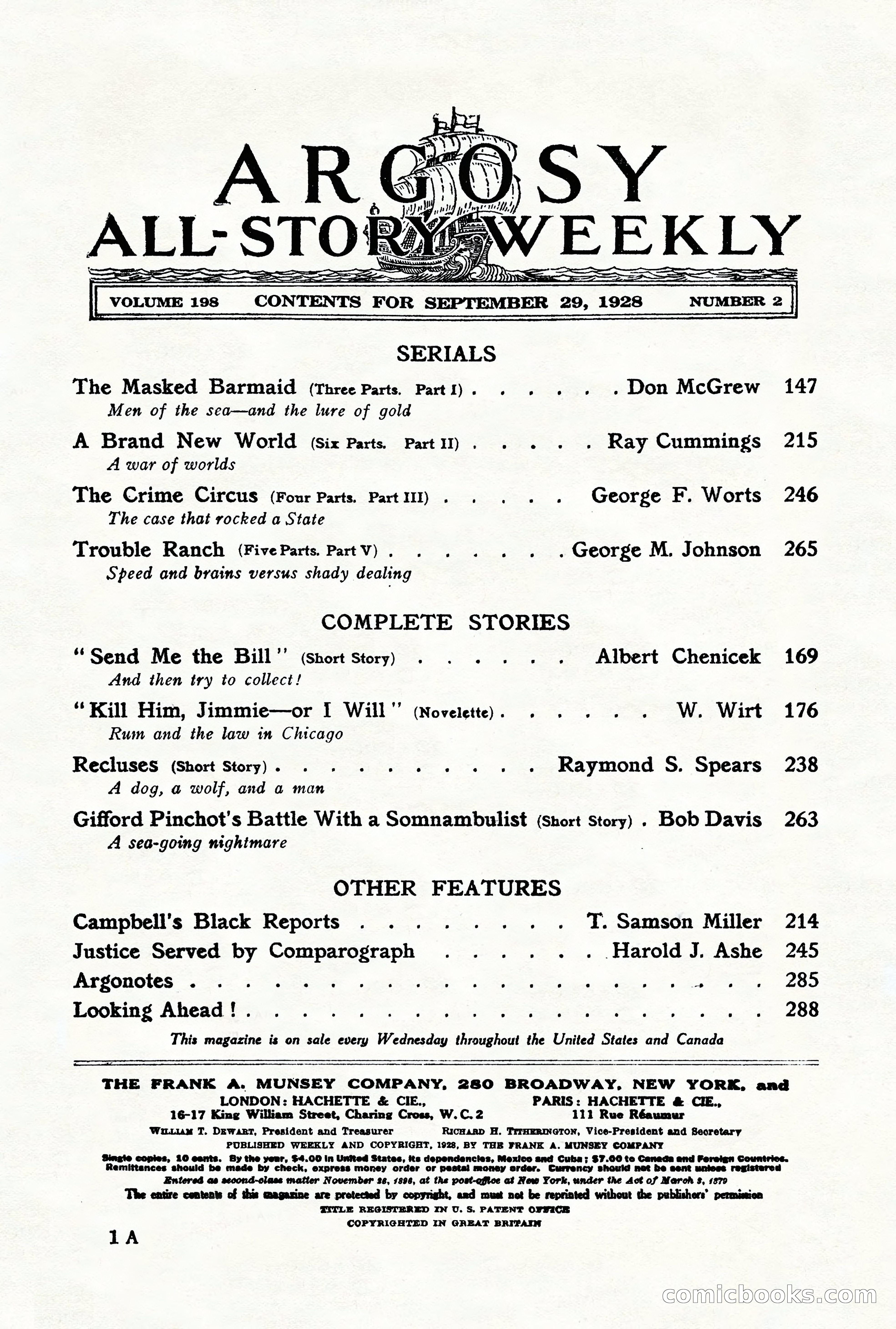 Argosy All-Story Weekly, September 29, 1928 — page 3 of 148