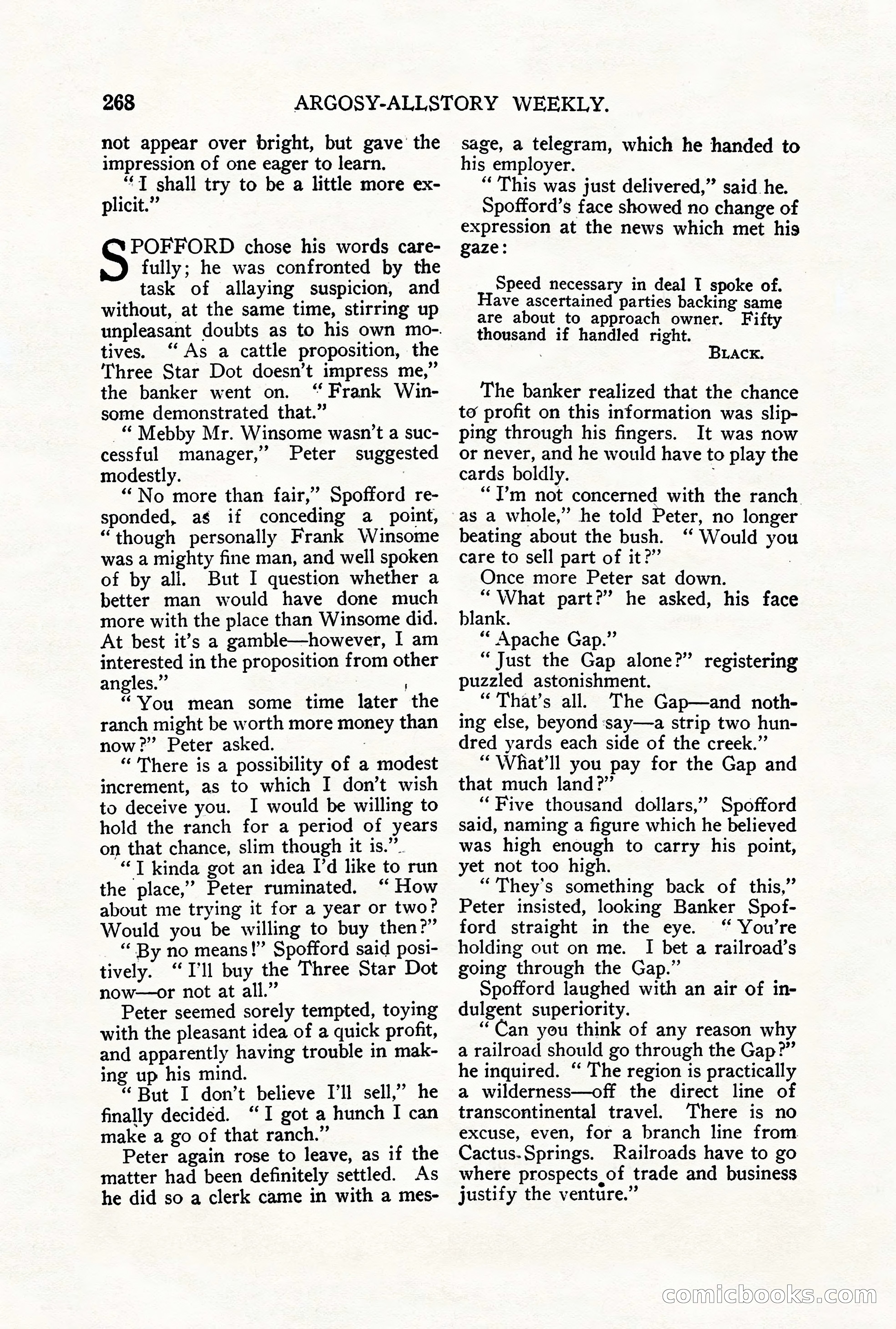 Argosy All-Story Weekly, September 29, 1928 — page 126 of 148