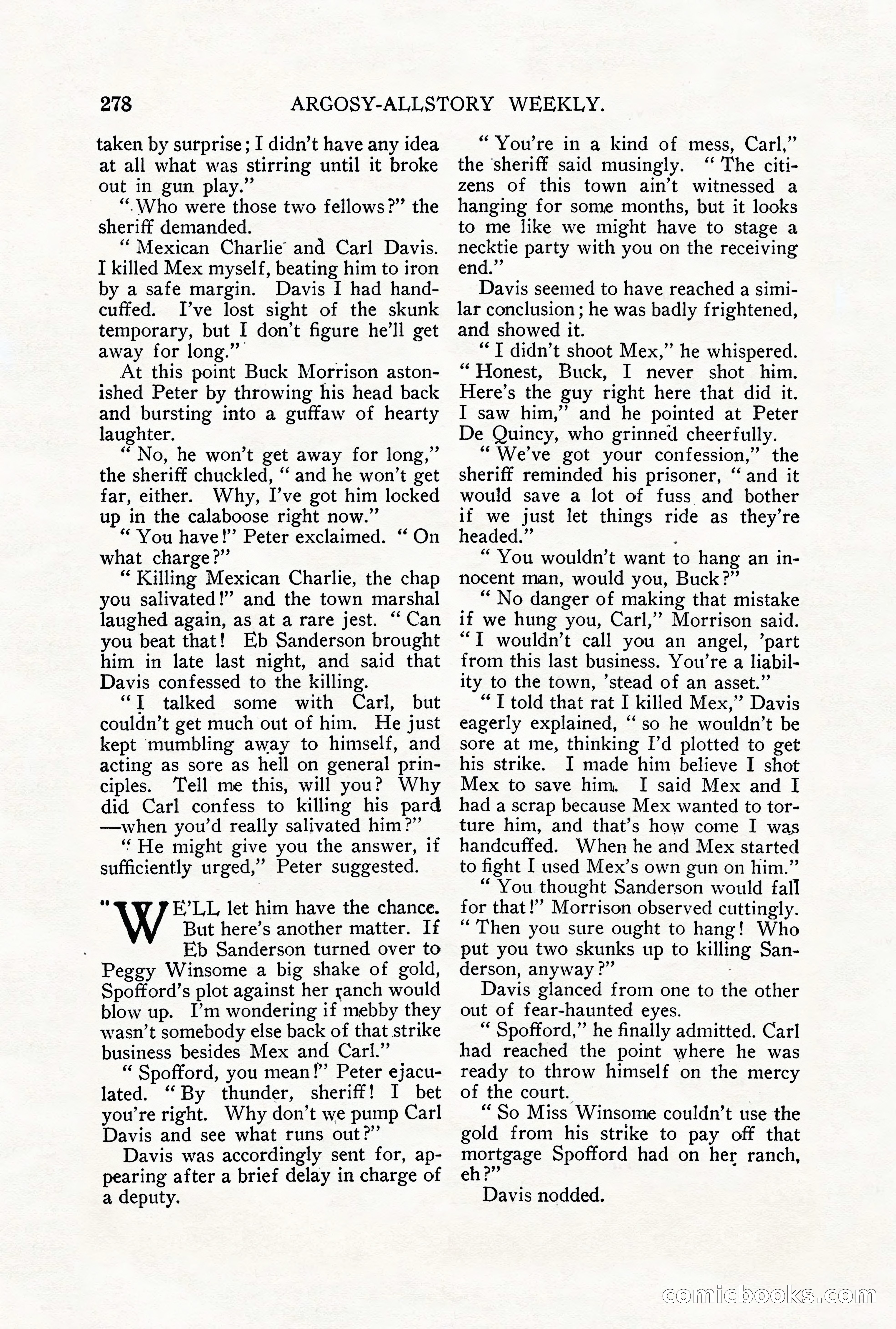 Argosy All-Story Weekly, September 29, 1928 — page 136 of 148
