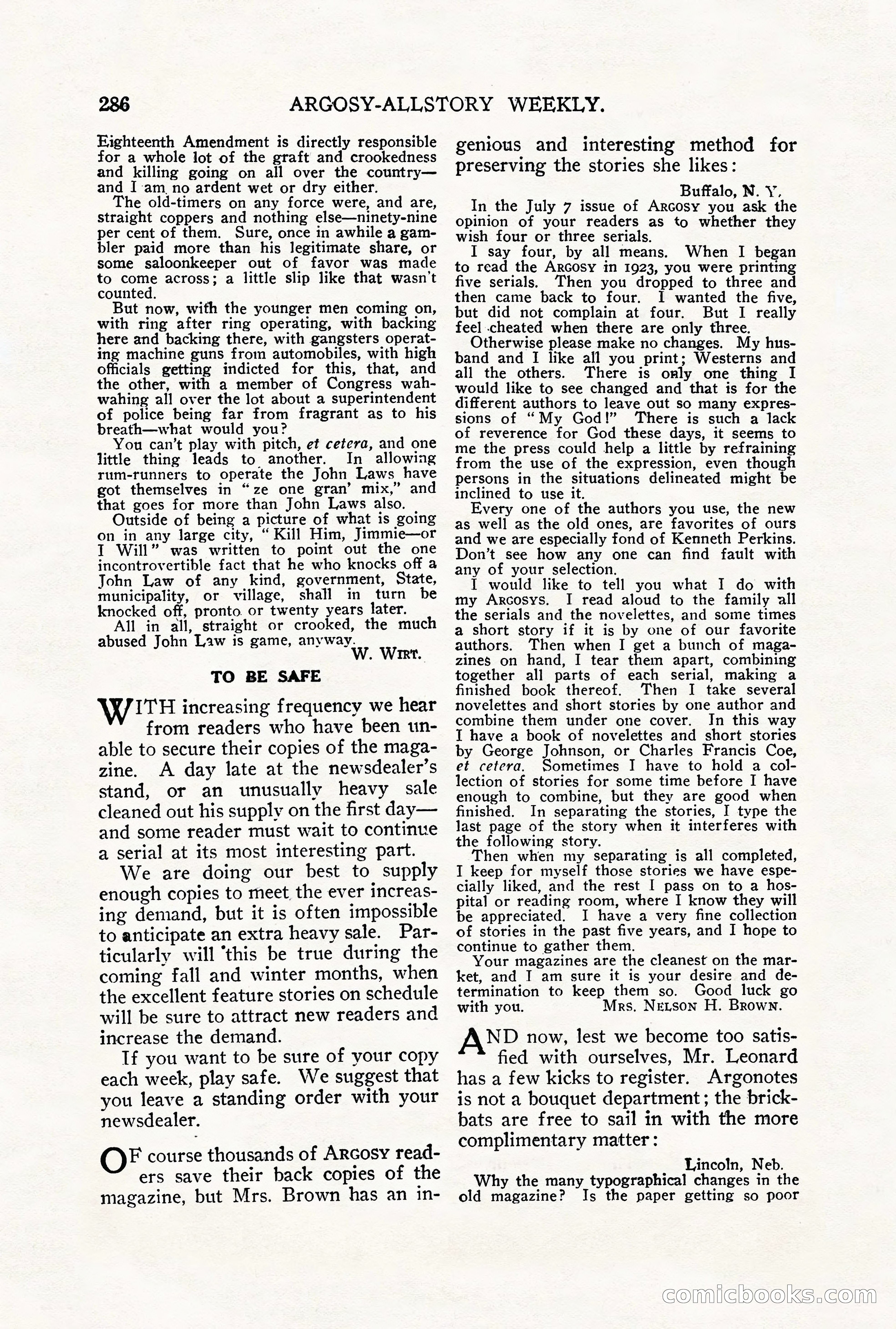 Argosy All-Story Weekly, September 29, 1928 — page 144 of 148
