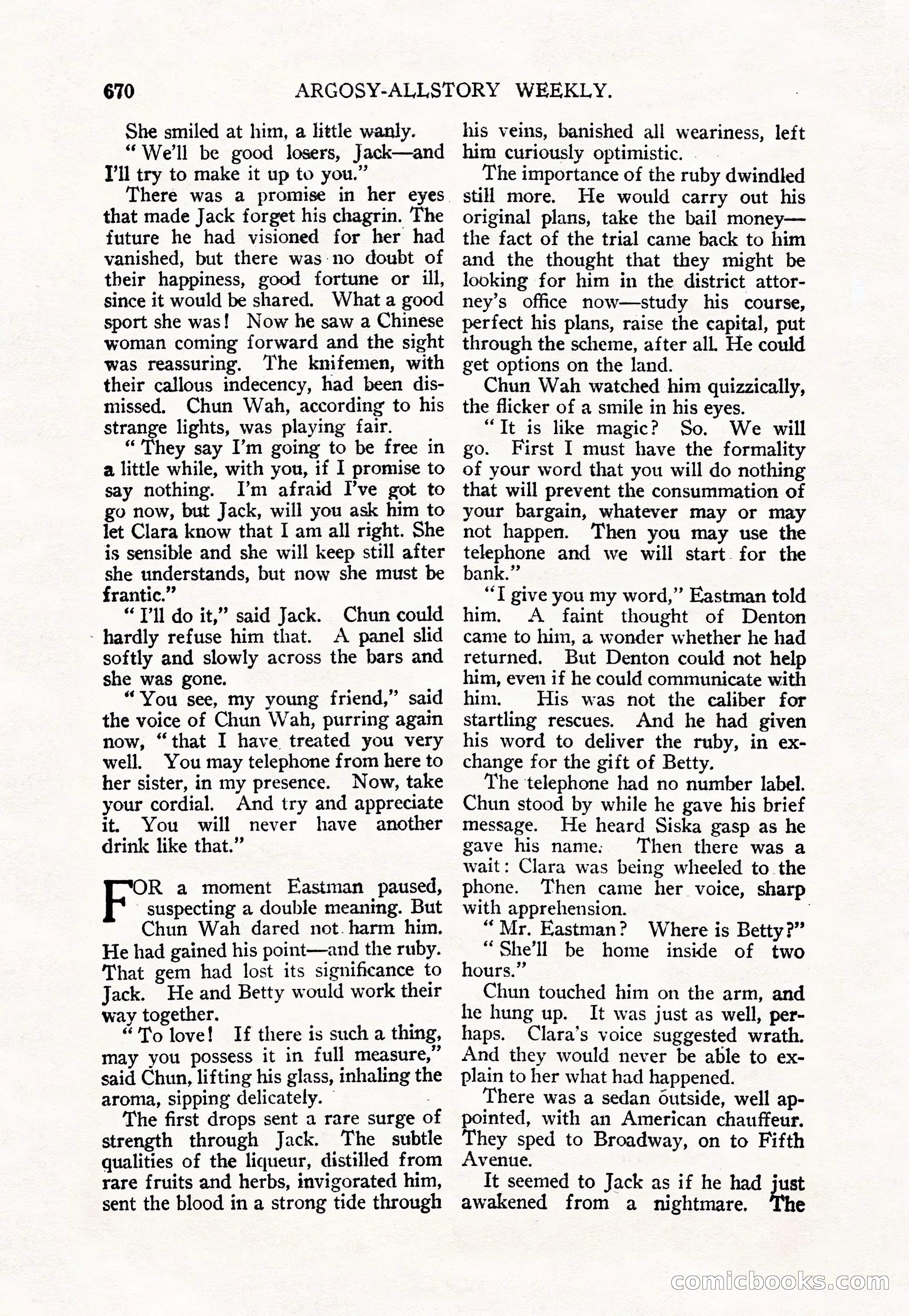 Argosy All-Story Weekly — page 104 of 156