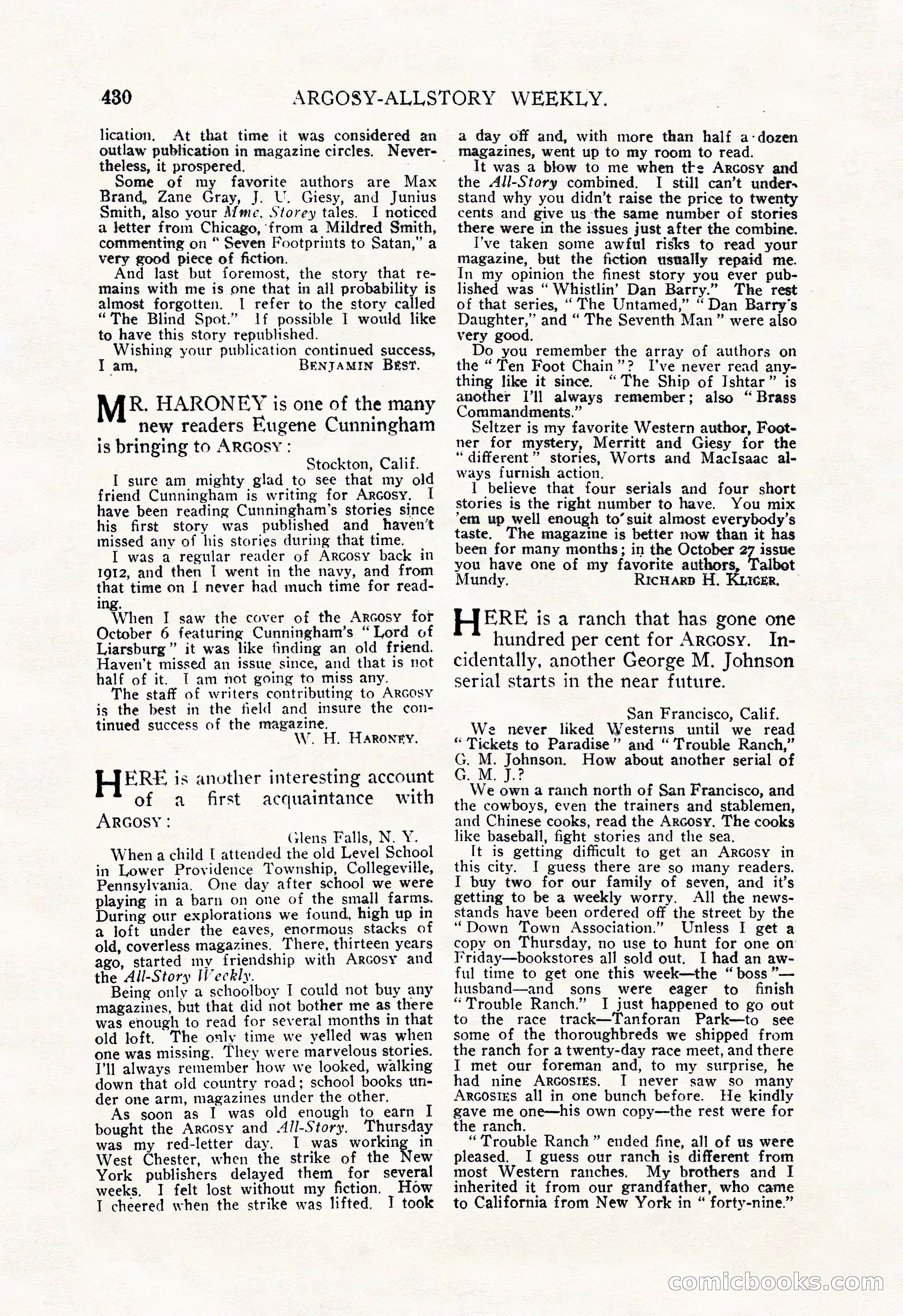Argosy All-Story Weekly, December 29, 1928 — page 144 of 148