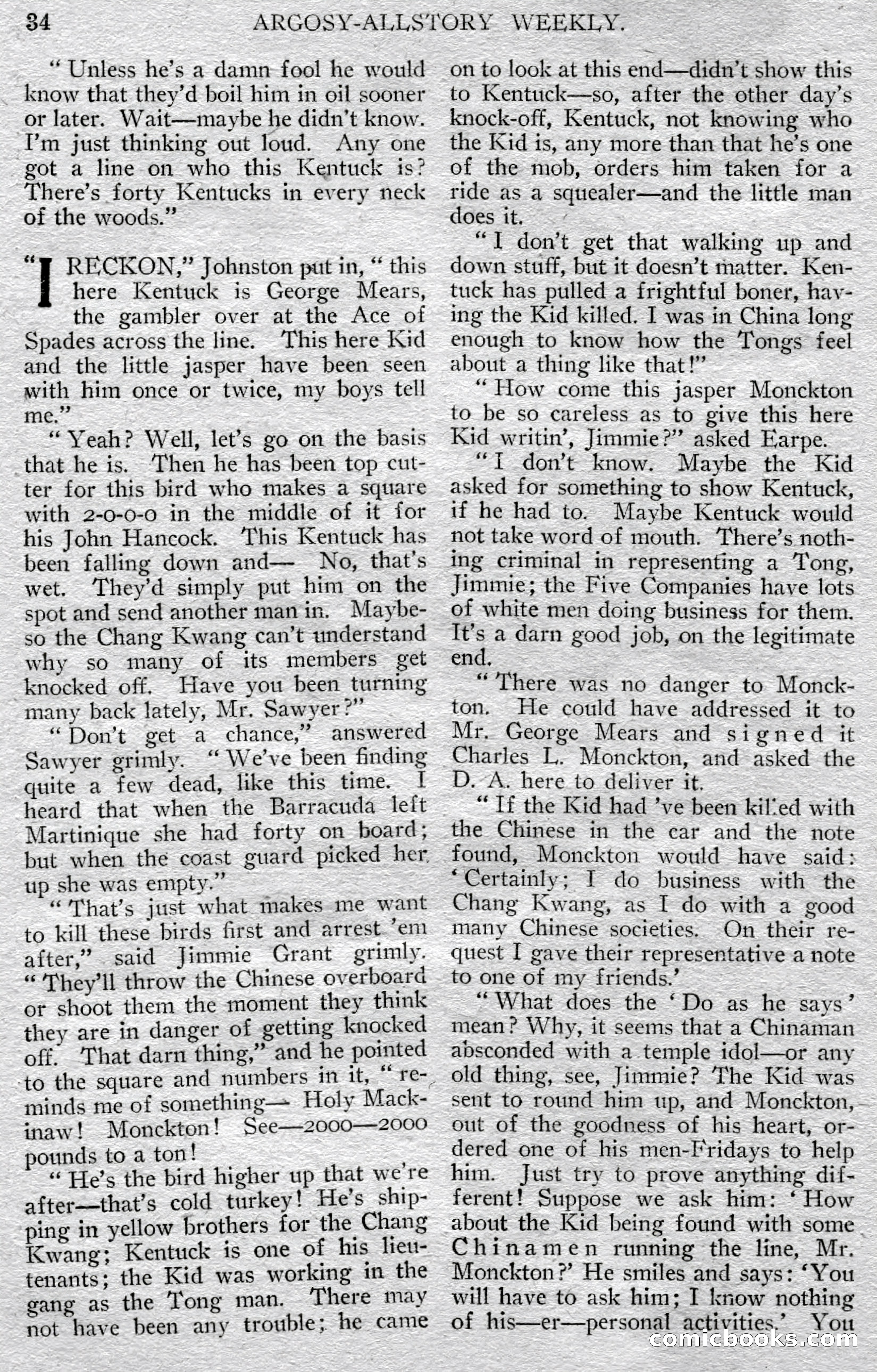 Argosy All-Story Weekly — page 36 of 148