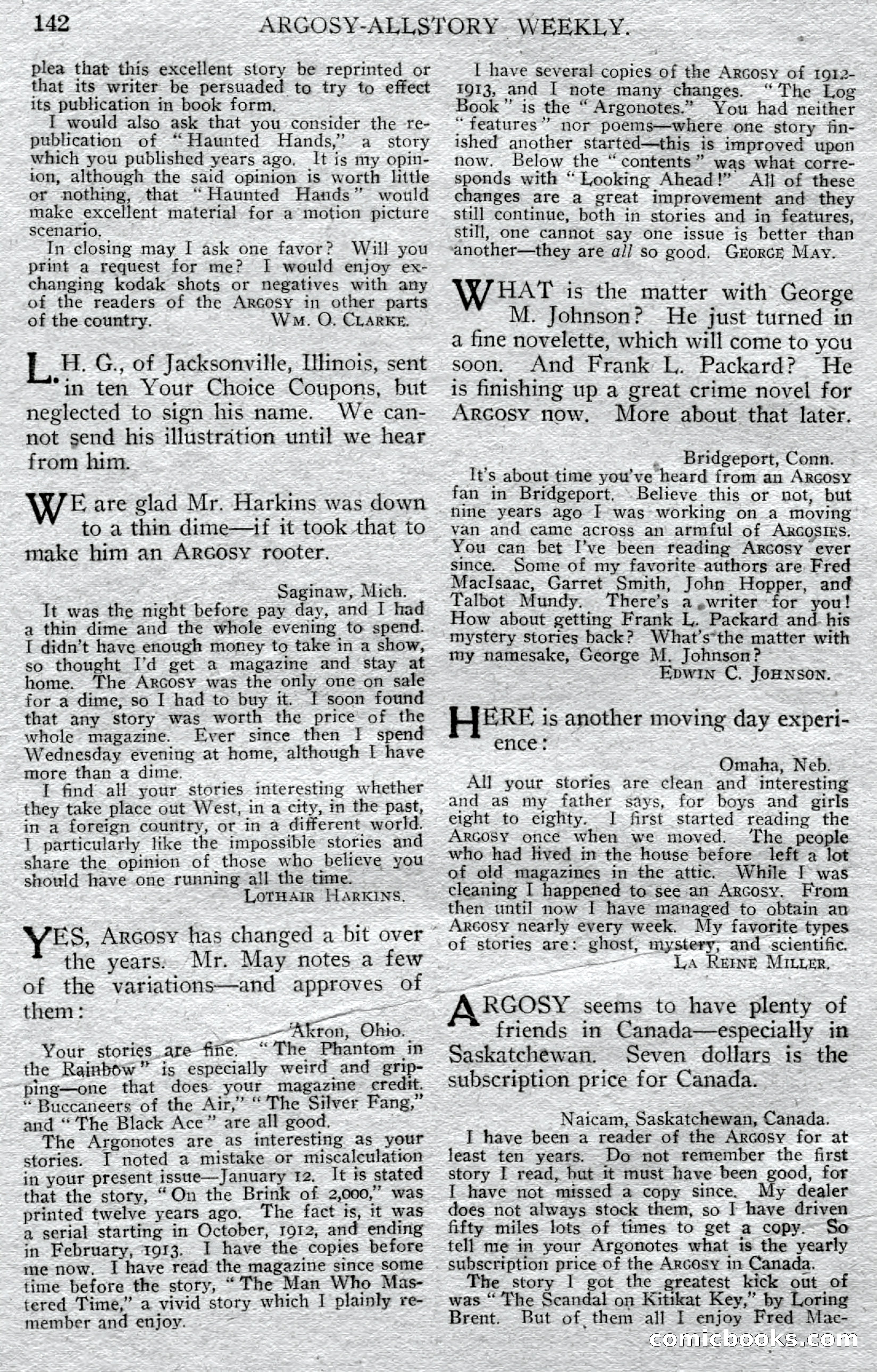 Argosy All-Story Weekly — page 144 of 148