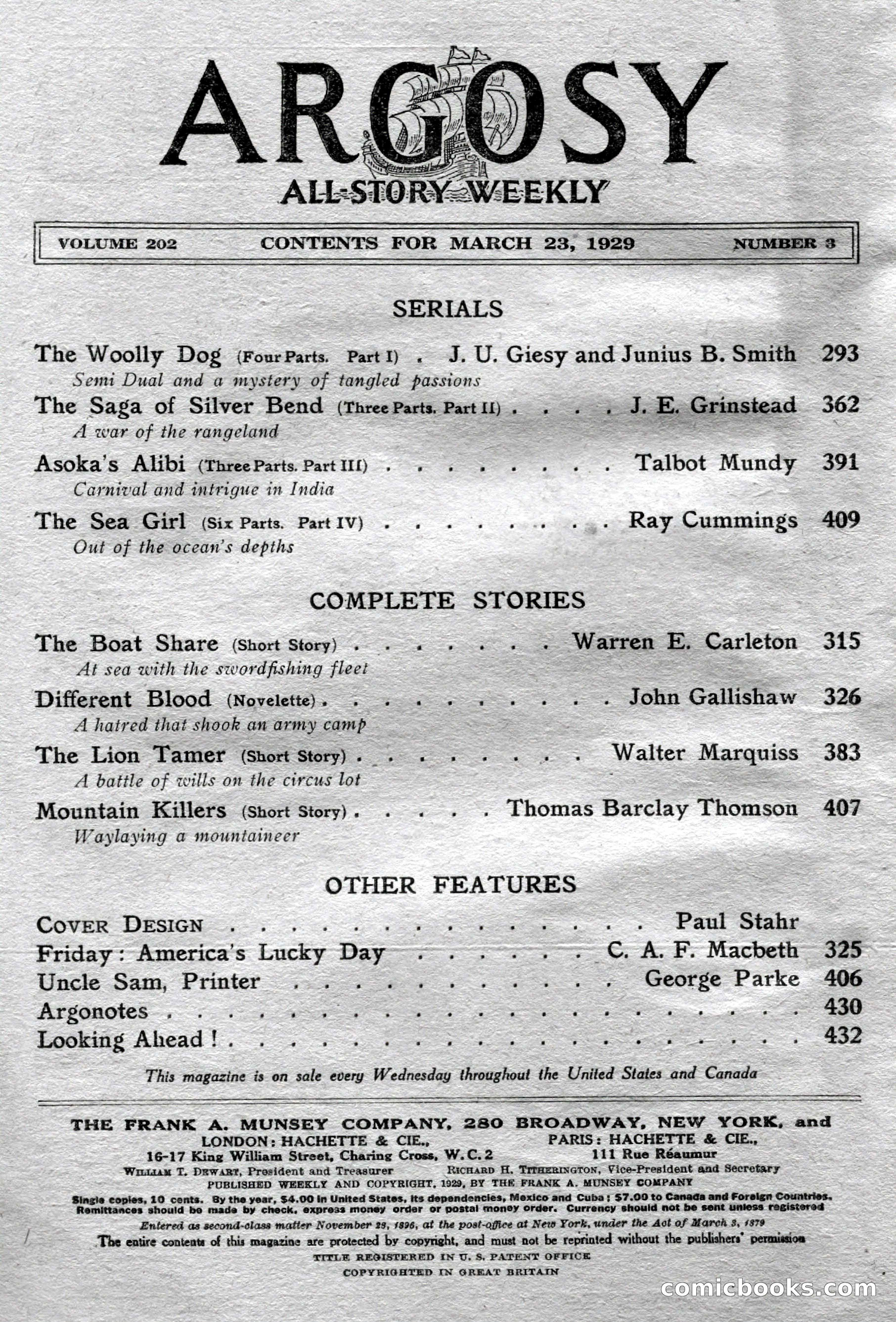 Argosy All-Story Weekly, March 23, 1929 — page 4 of 148