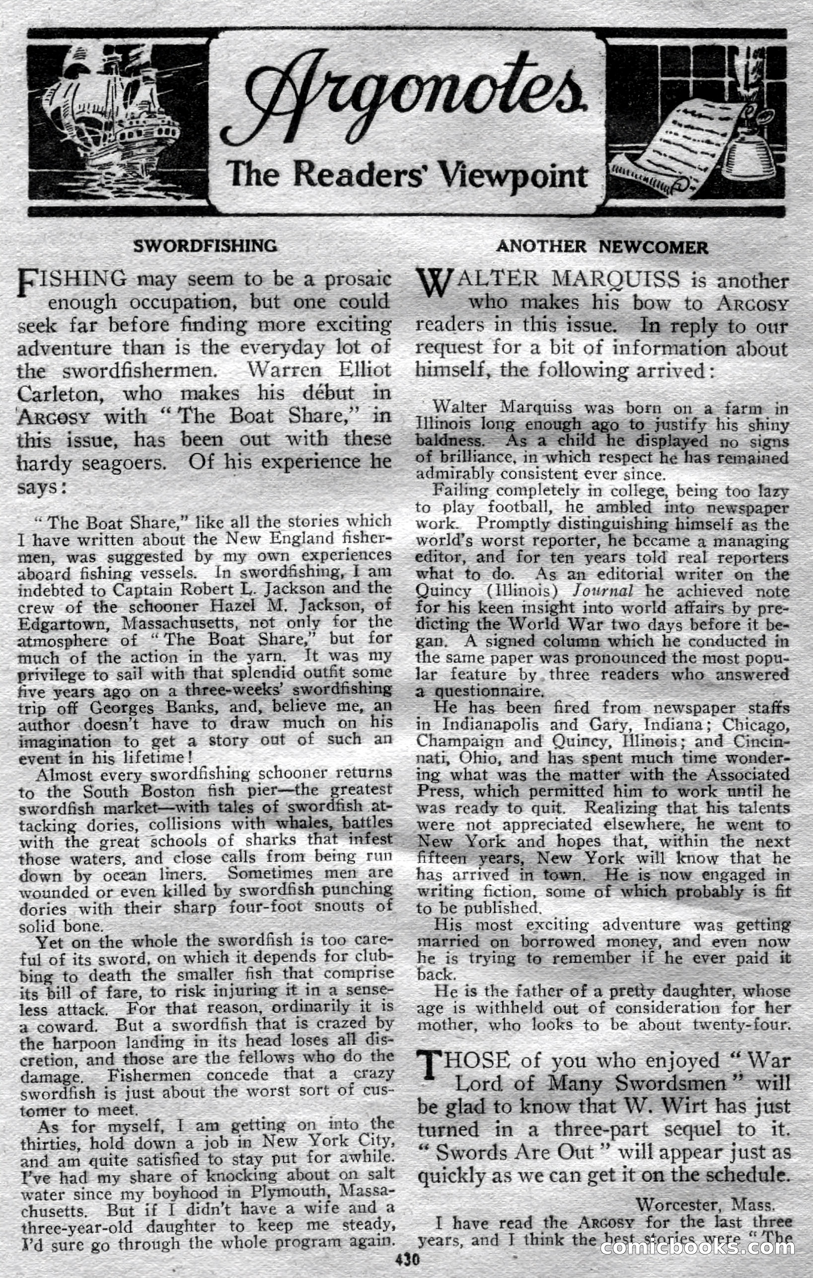 Argosy All-Story Weekly, March 23, 1929 — page 144 of 148