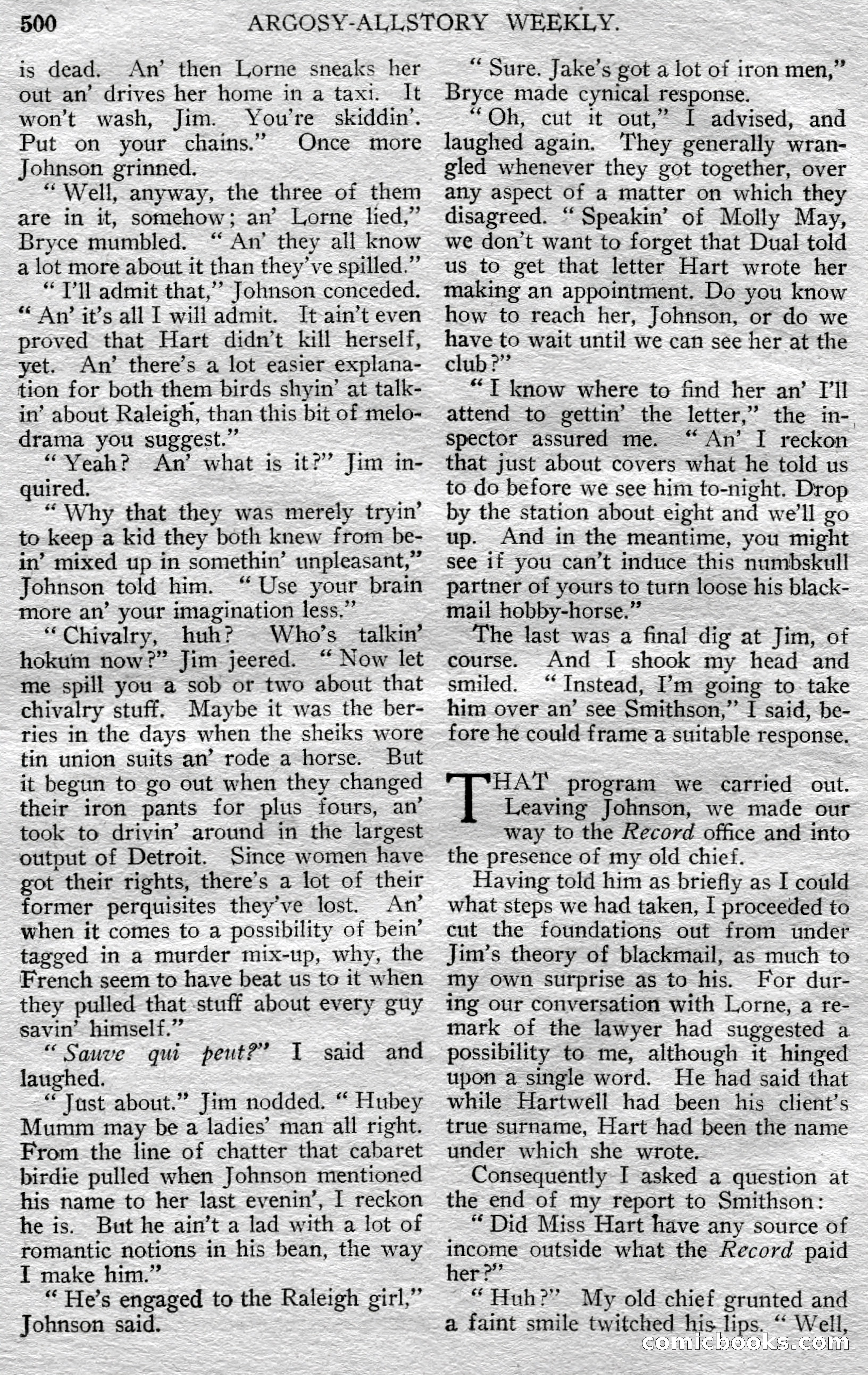 Argosy All-Story Weekly — page 70 of 148