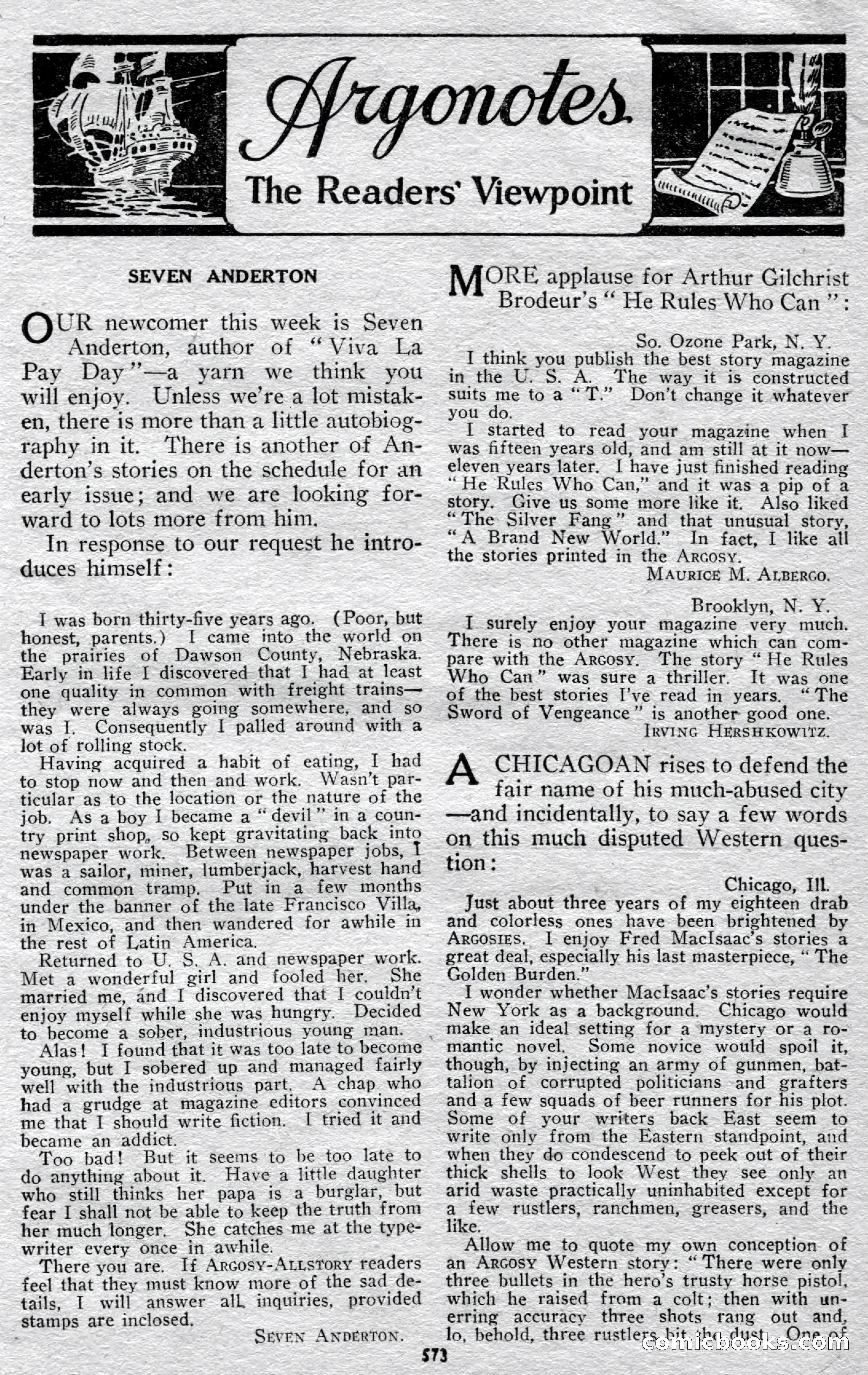 Argosy All-Story Weekly — page 143 of 148
