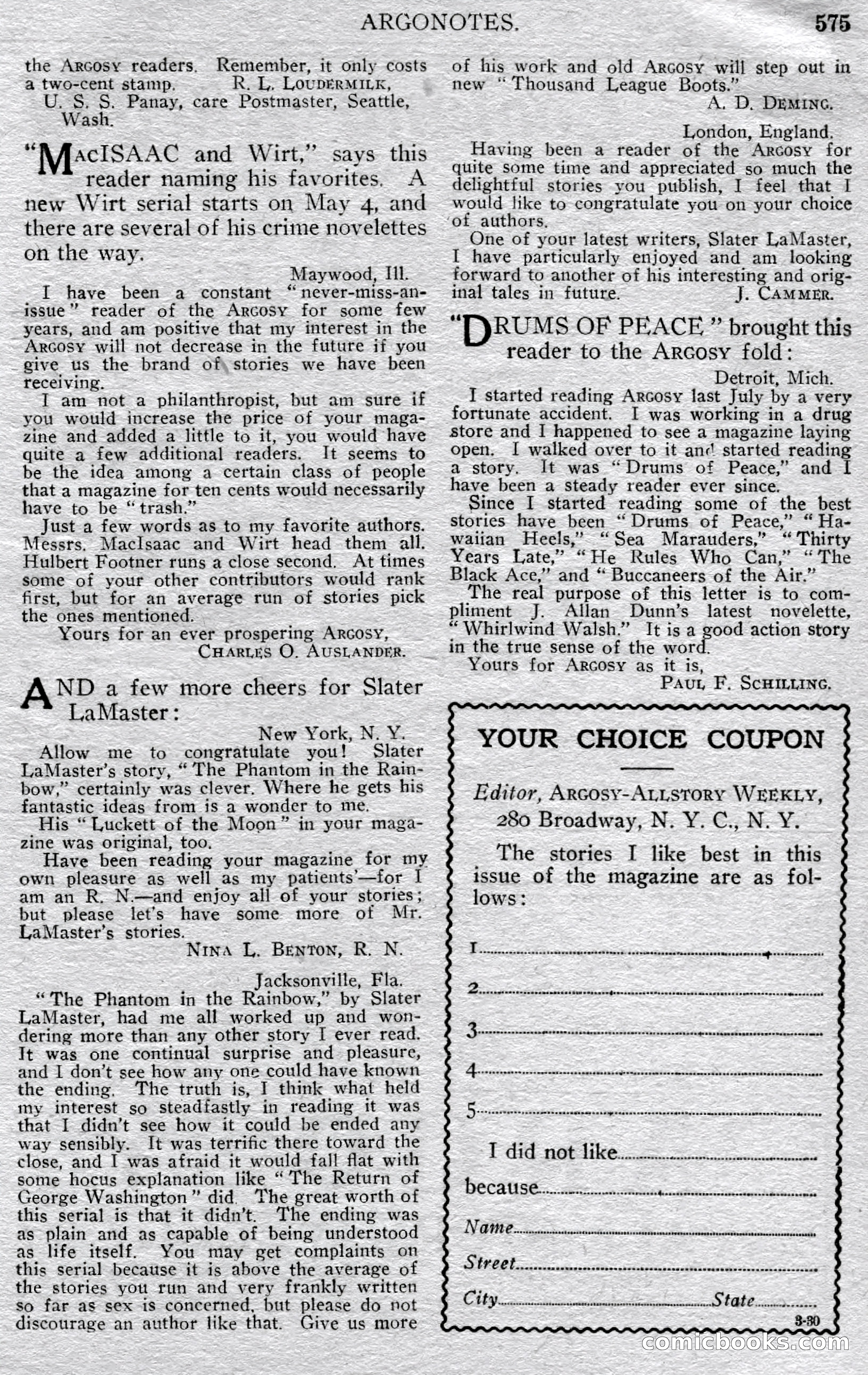 Argosy All-Story Weekly — page 145 of 148