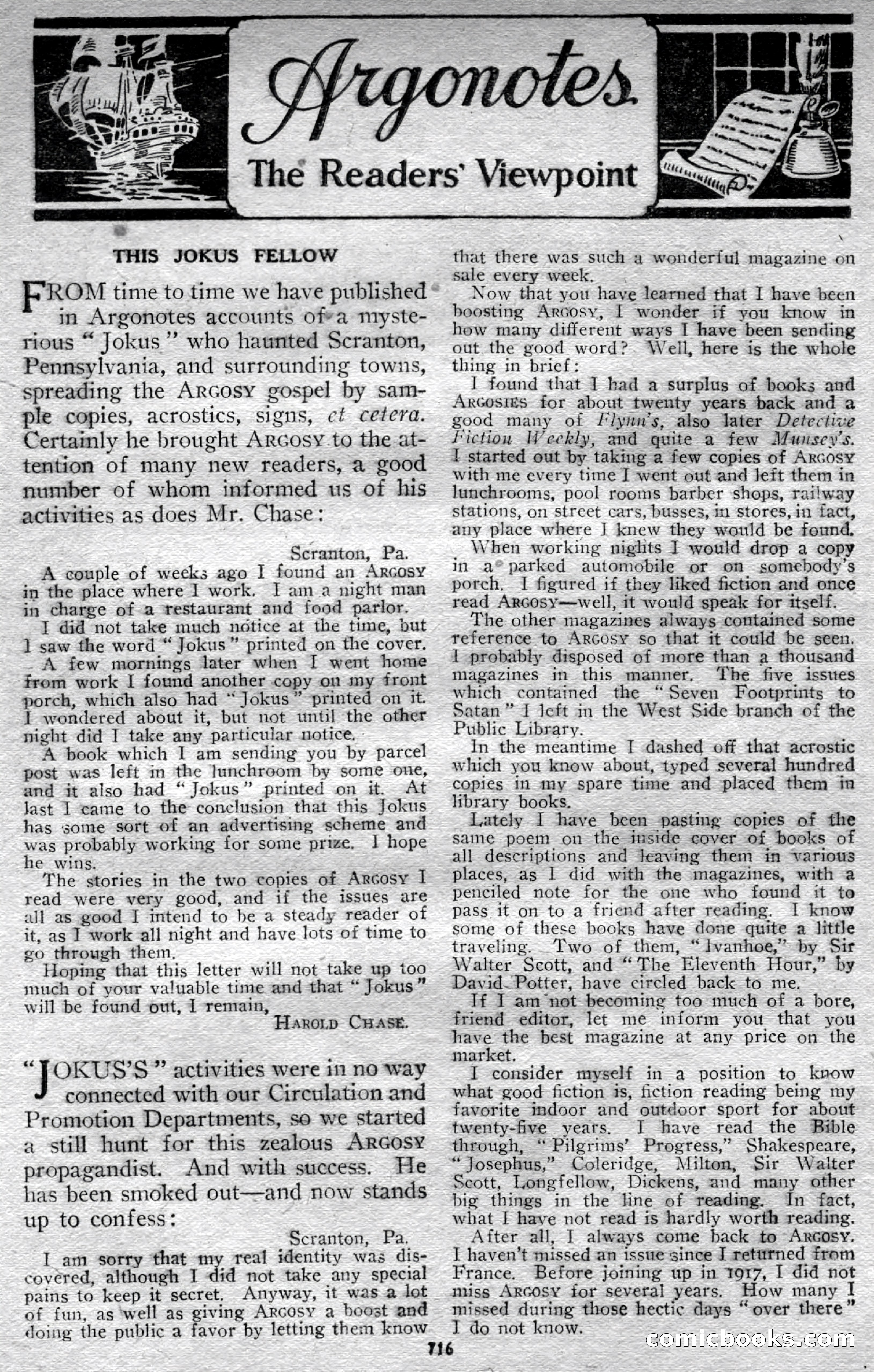 Argosy All-Story Weekly — page 150 of 164