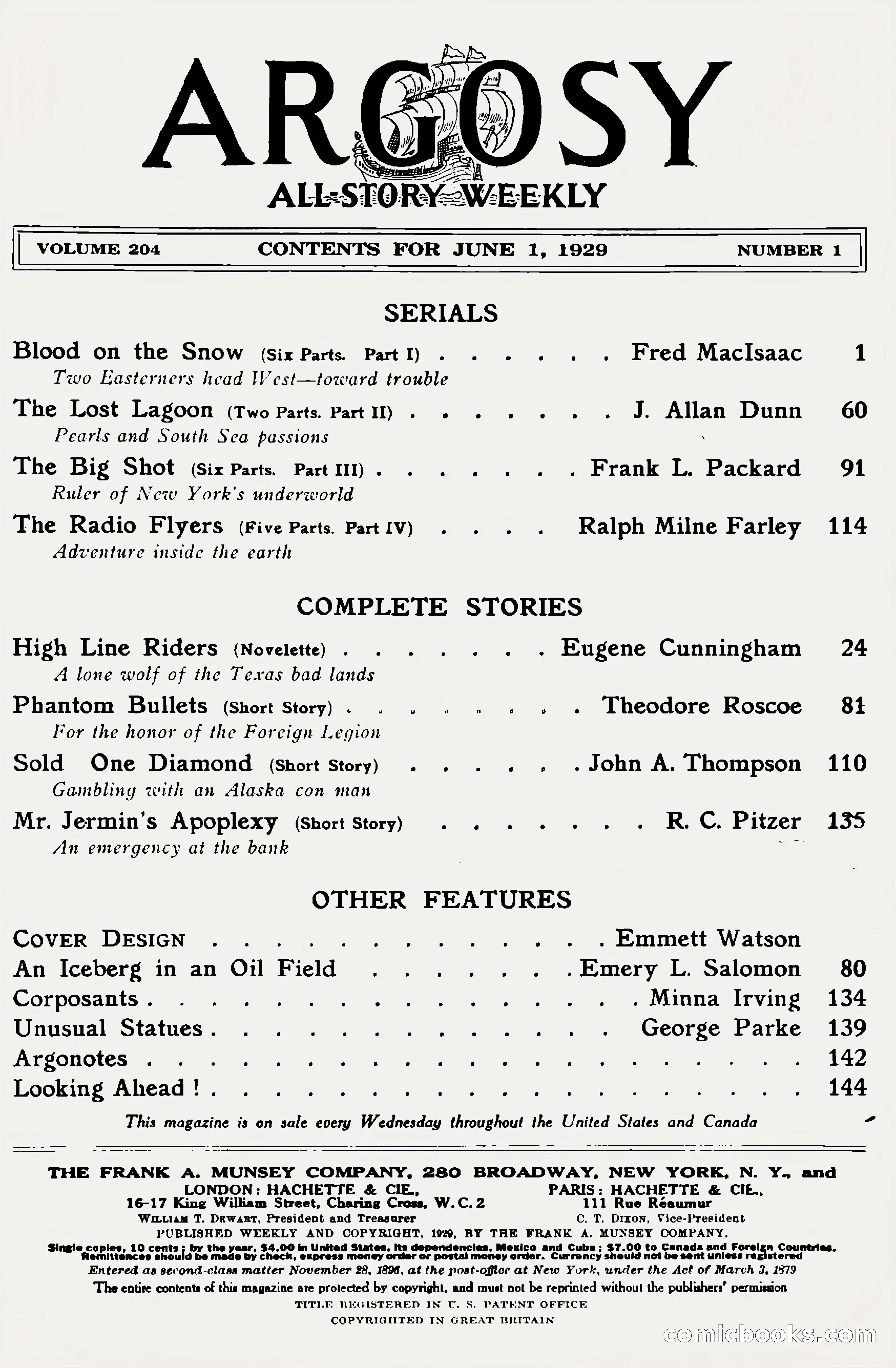 Argosy All-Story Weekly, June 1, 1929 — page 4 of 160