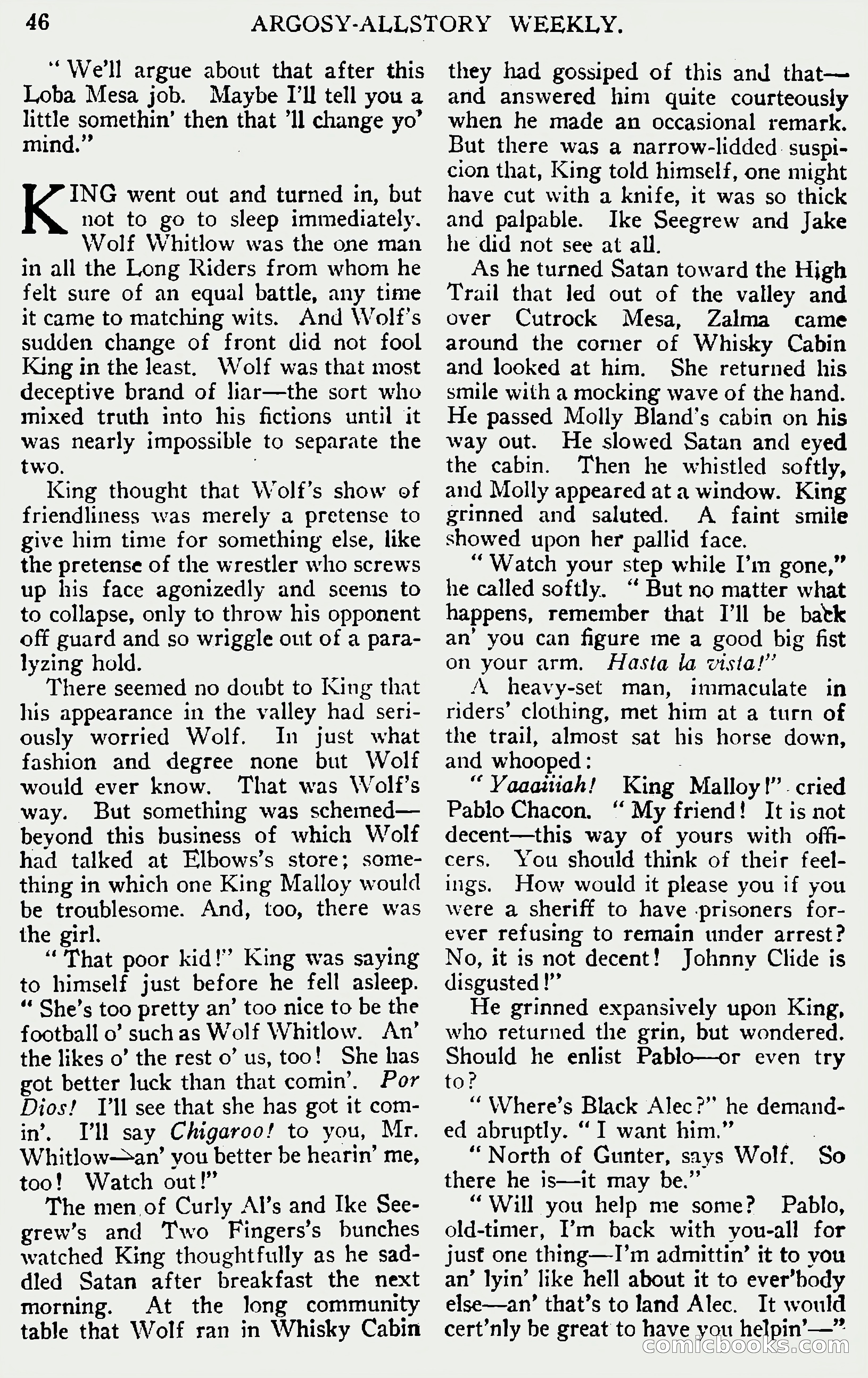 Argosy All-Story Weekly, June 1, 1929 — page 56 of 160