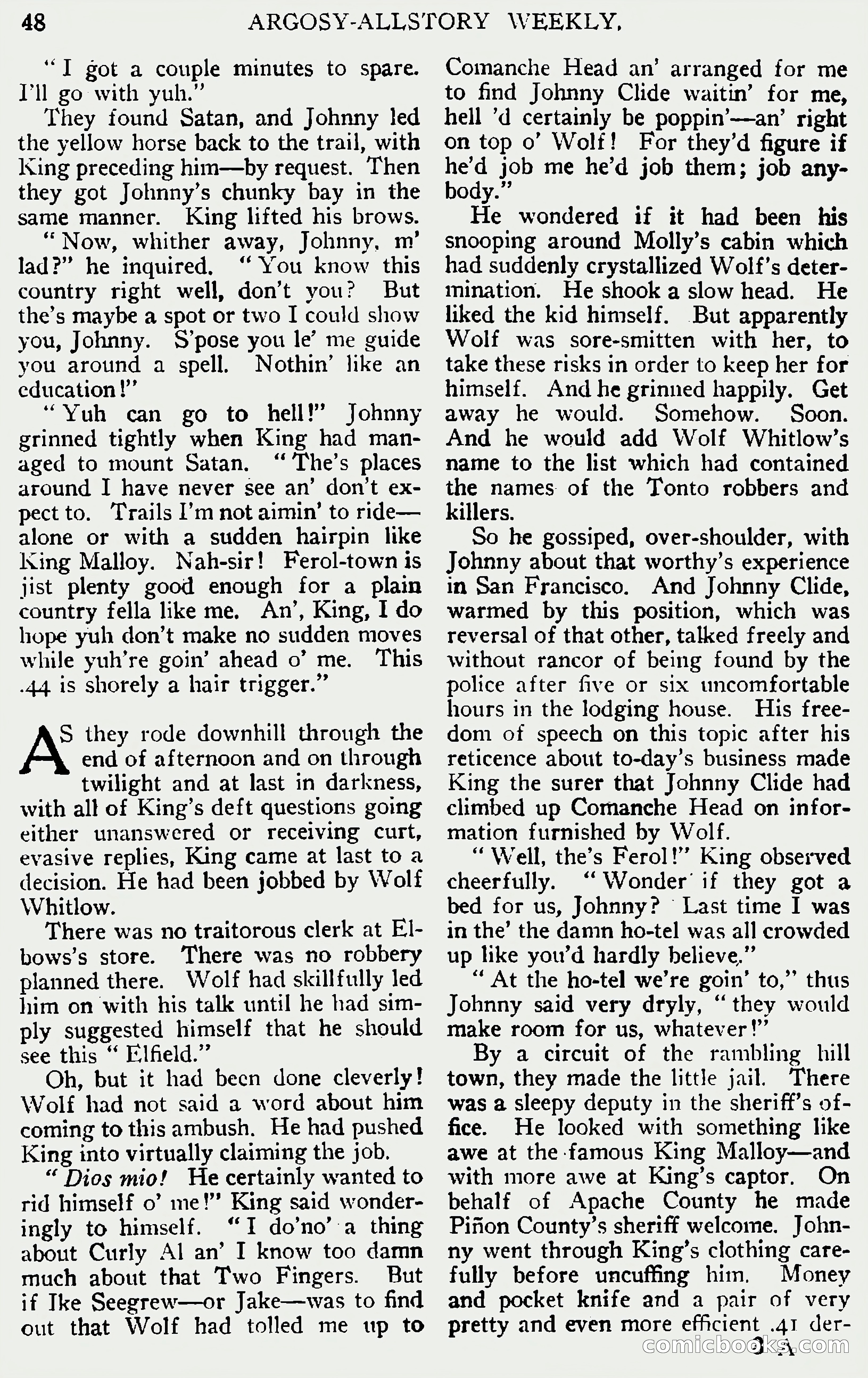 Argosy All-Story Weekly, June 1, 1929 — page 58 of 160
