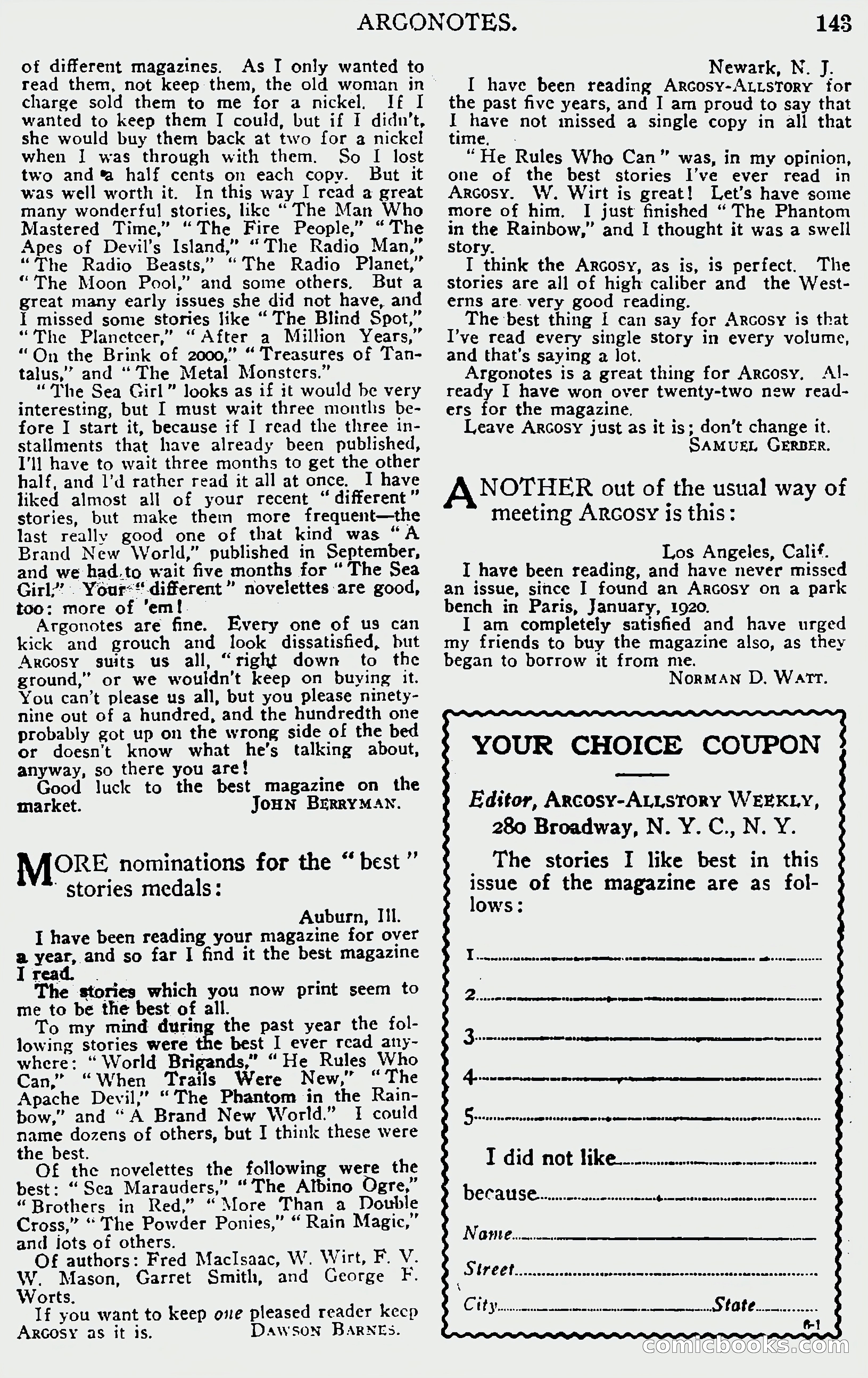 Argosy All-Story Weekly, June 1, 1929 — page 153 of 160