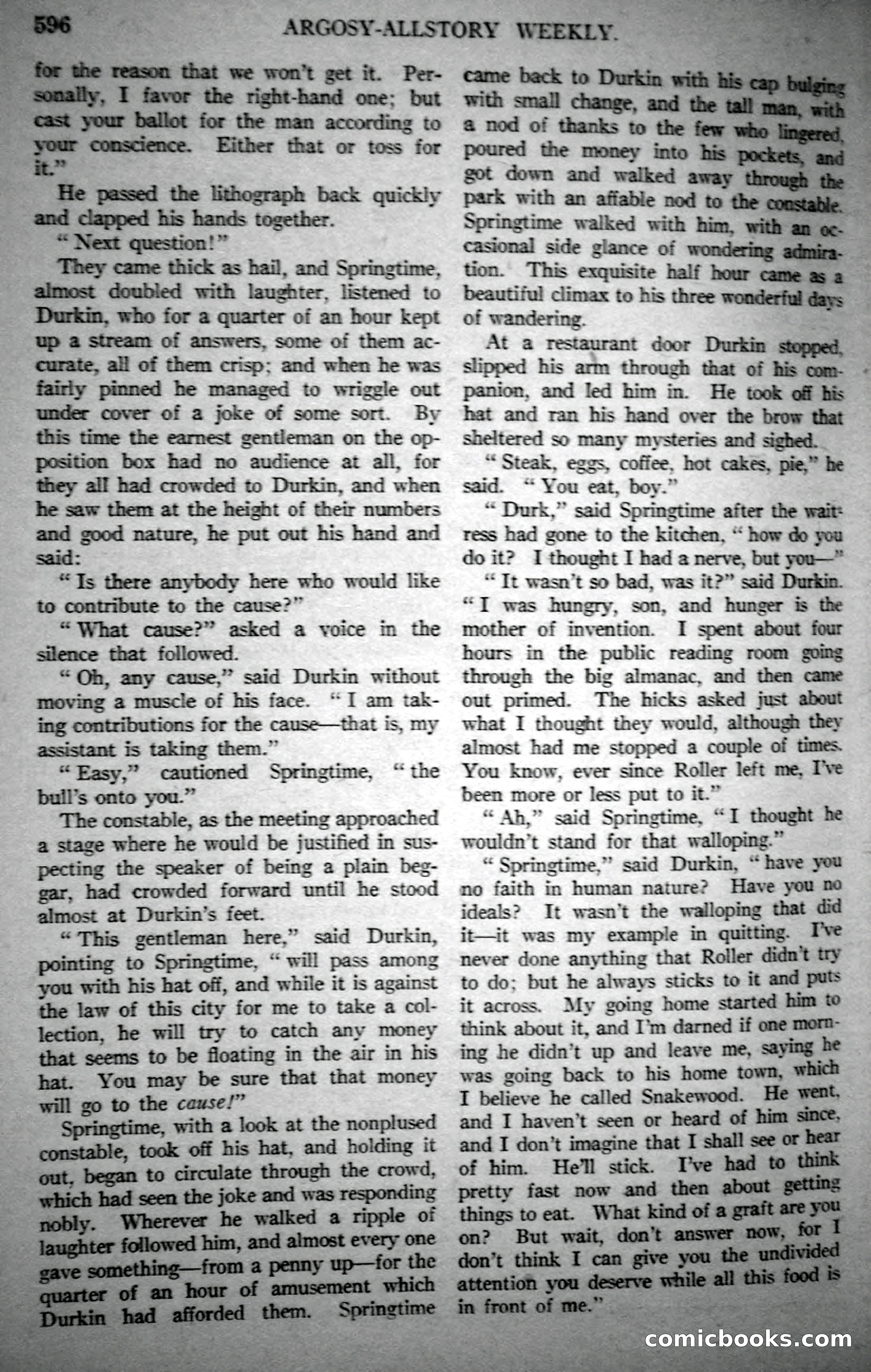 Argosy All-Story Weekly, October 21, 1922 — page 126 of 176