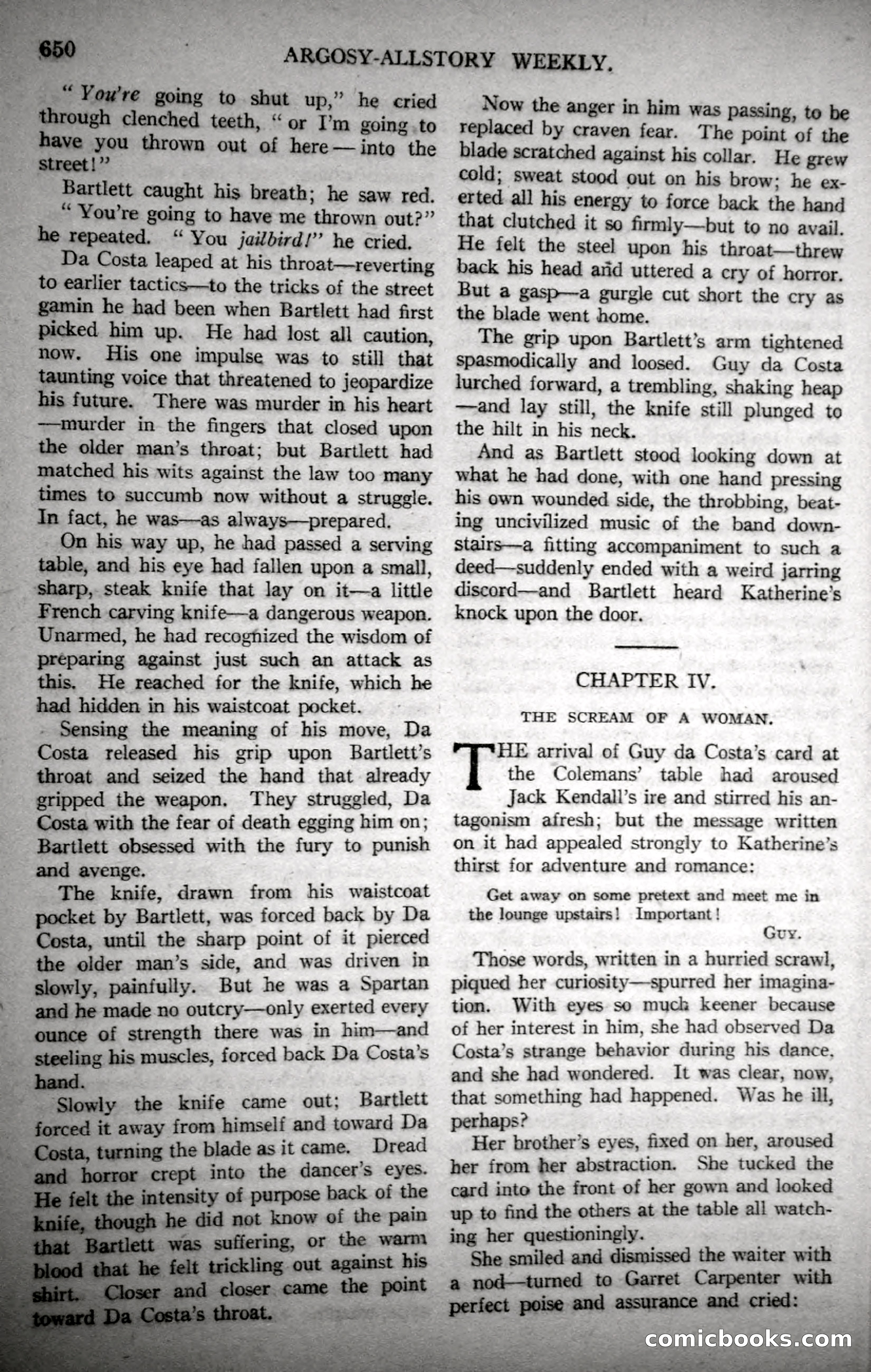 Argosy All-Story Weekly, October 28, 1922 — page 20 of 176