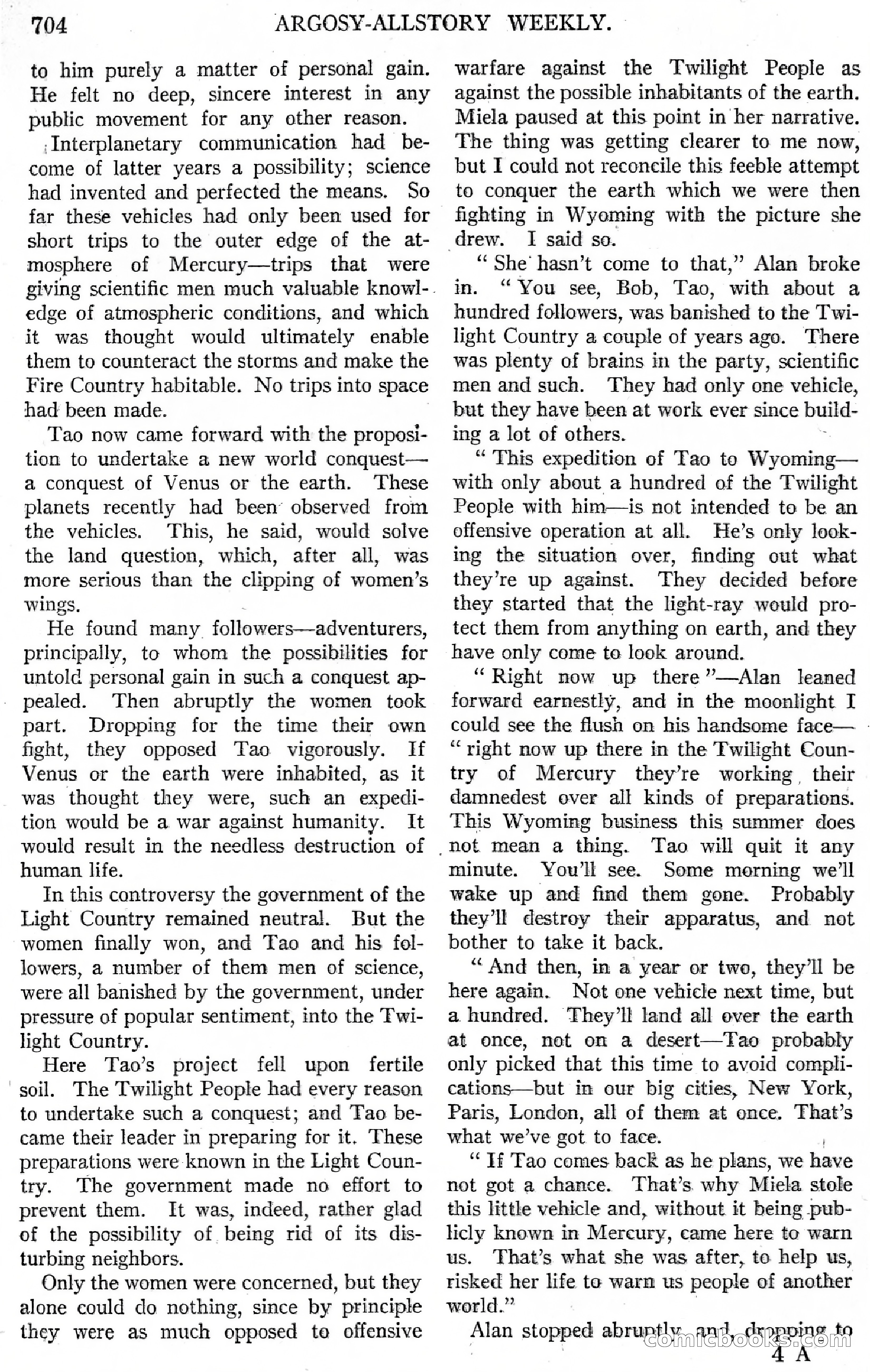 Argosy All-Story Weekly, October 28, 1922 — page 74 of 176