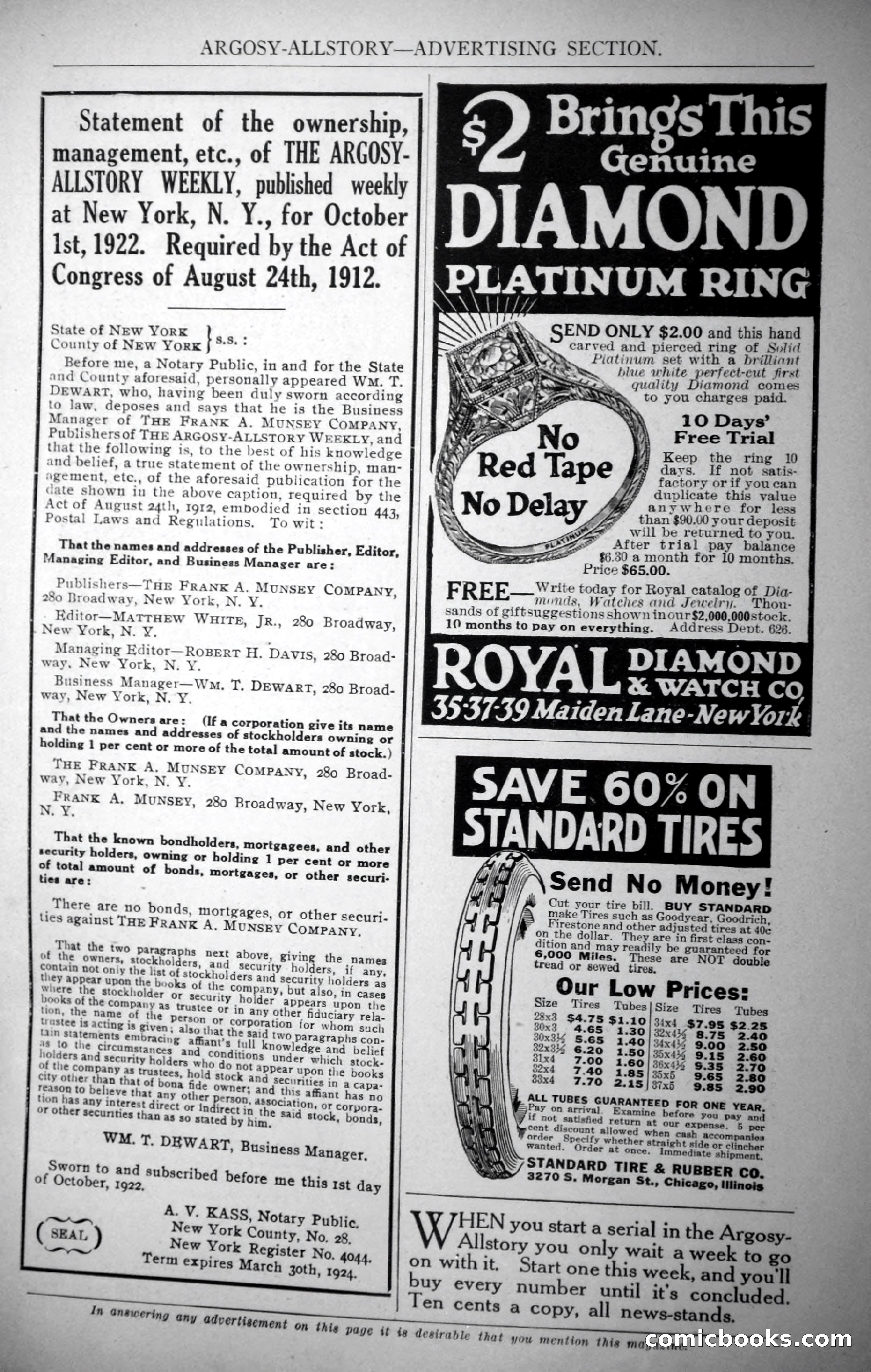Argosy All-Story Weekly, October 28, 1922 — page 173 of 176