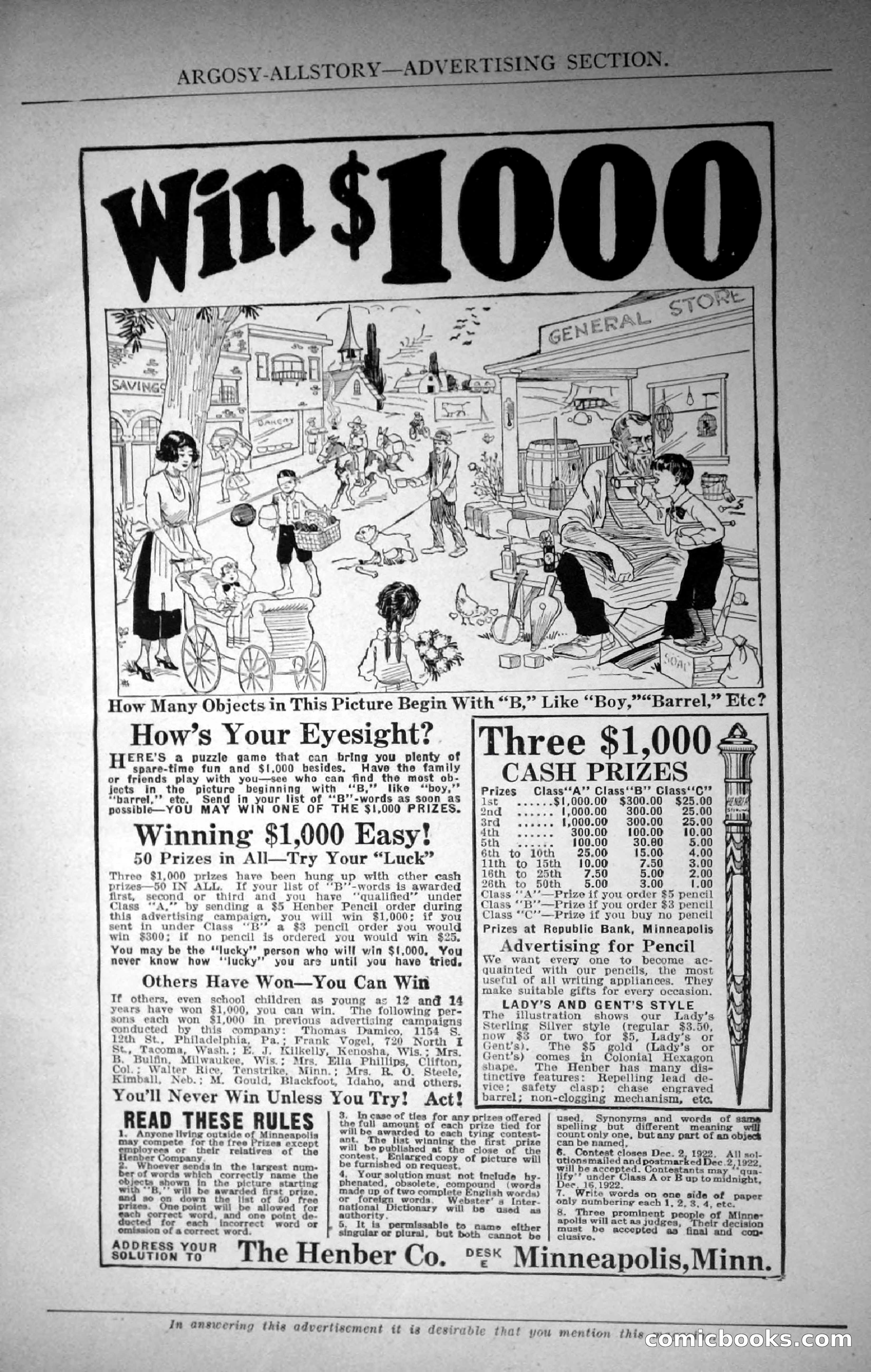 Argosy All-Story Weekly, November 4, 1922 — page 7 of 187