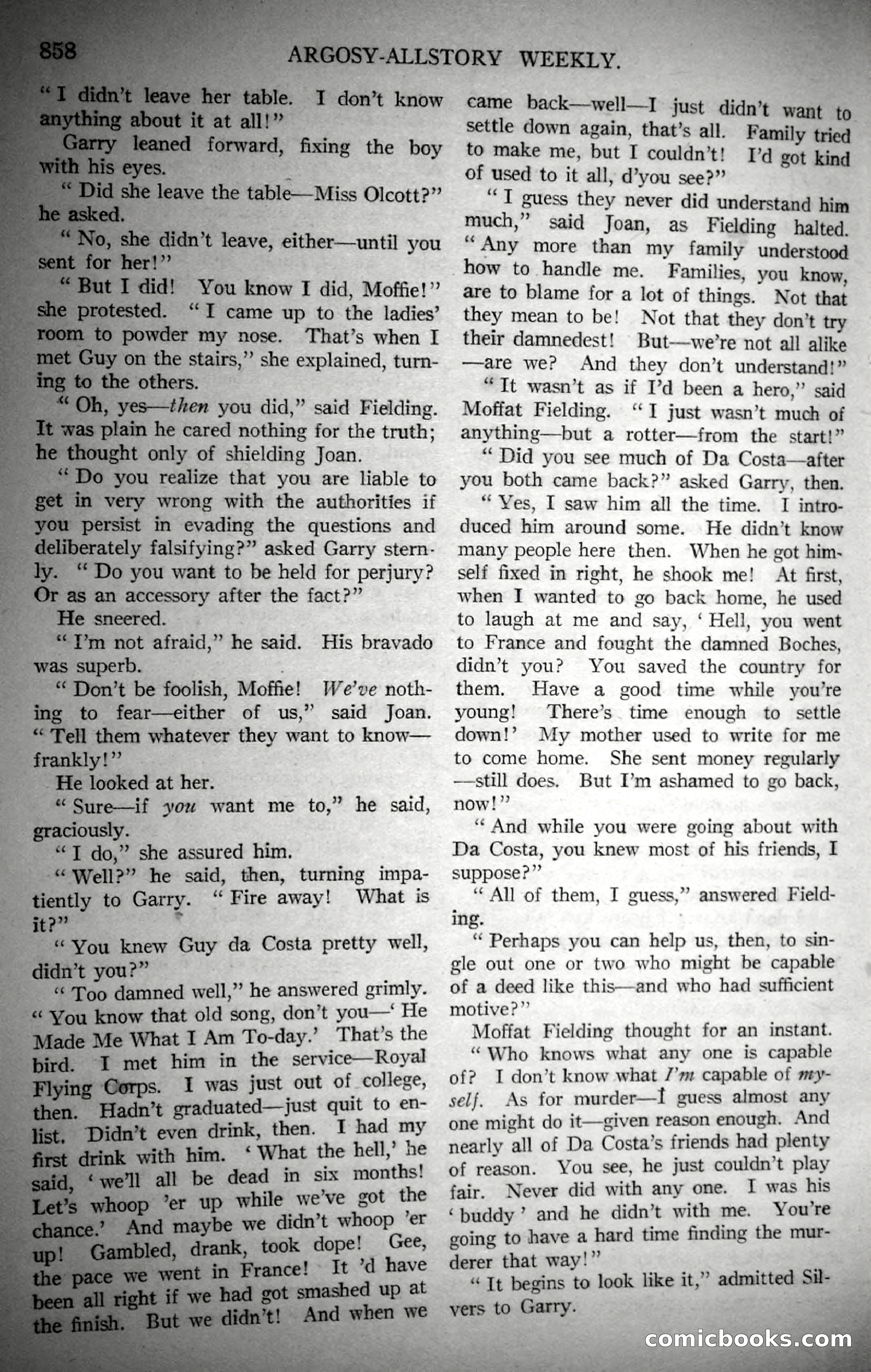 Argosy All-Story Weekly, November 4, 1922 — page 68 of 187