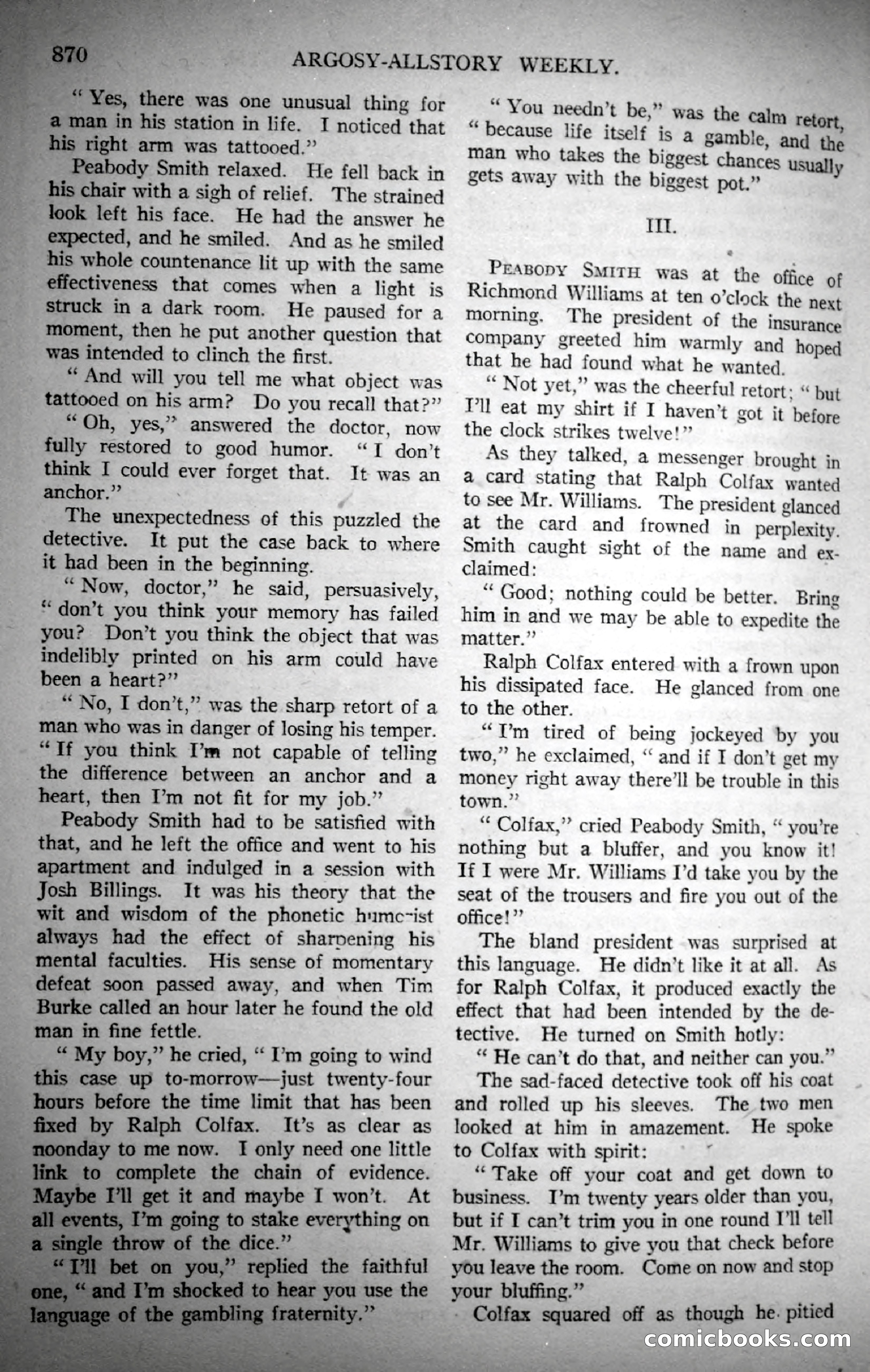 Argosy All-Story Weekly, November 4, 1922 — page 80 of 187